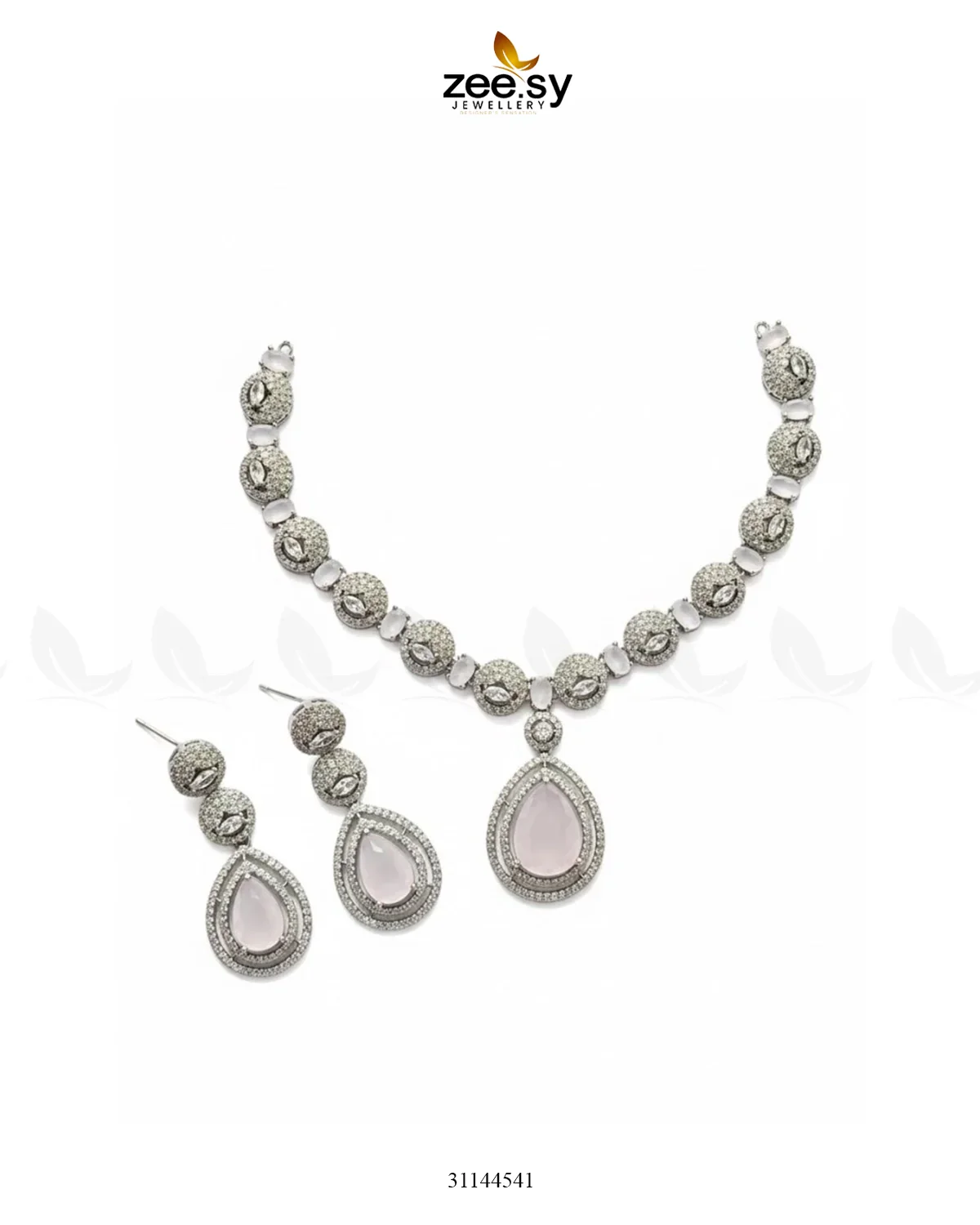 Zeesy Elegant Heart Cluster Necklace Set - Image 8