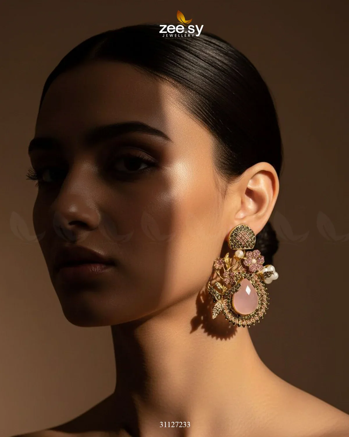 Zeesy Emerald Baroque Pearl Earrings - Image 7