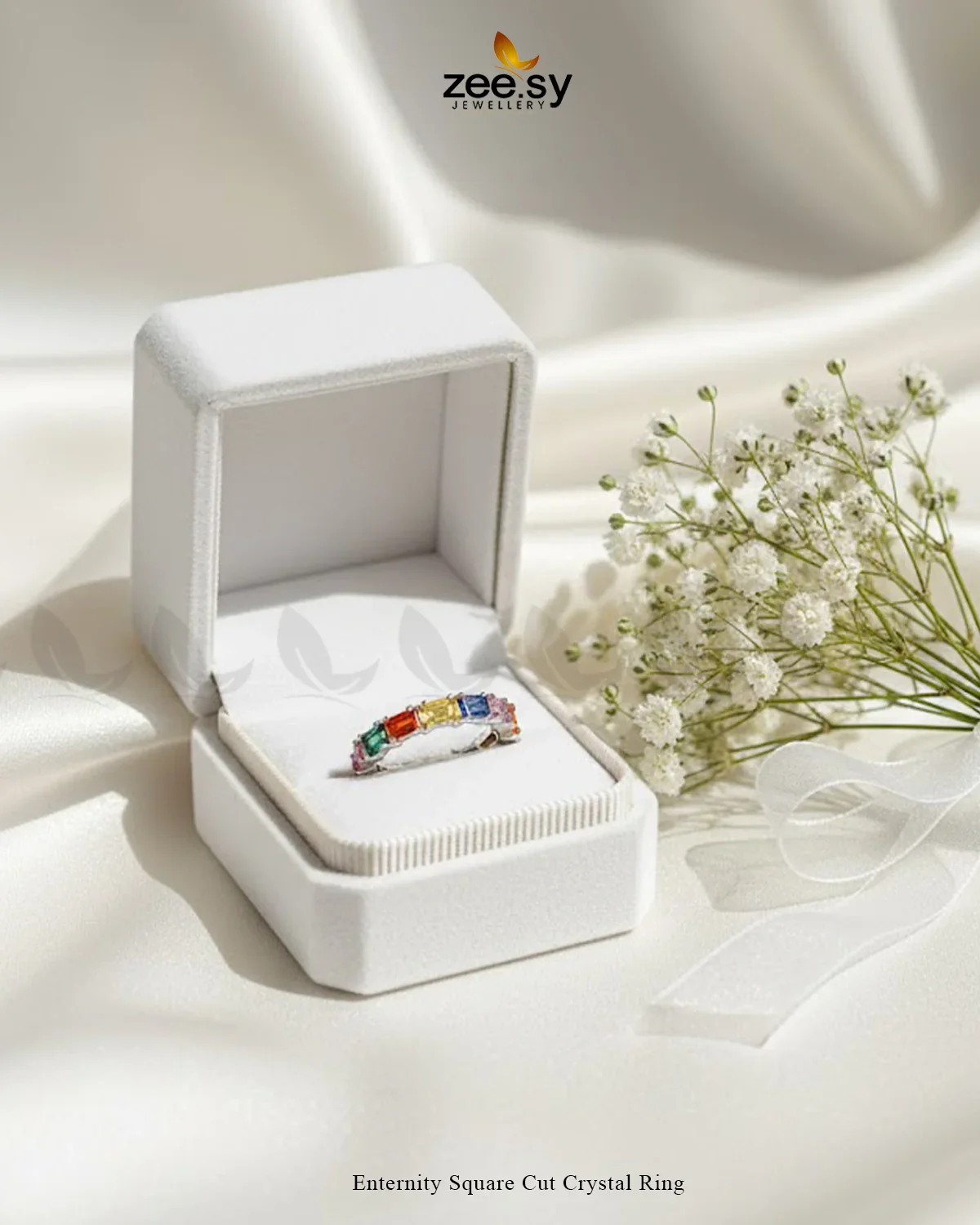 Zeesy Enternity Square Cut Crystal Ring - Image 3