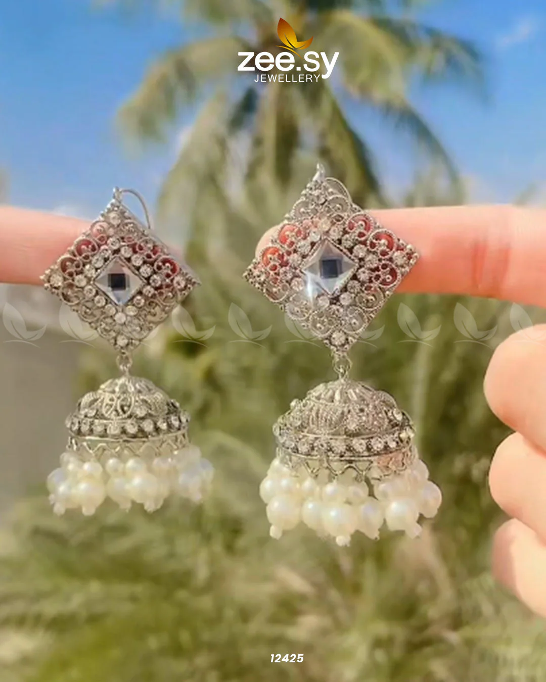 Zeesy Ethnic Jhumki Earrings - Image 5