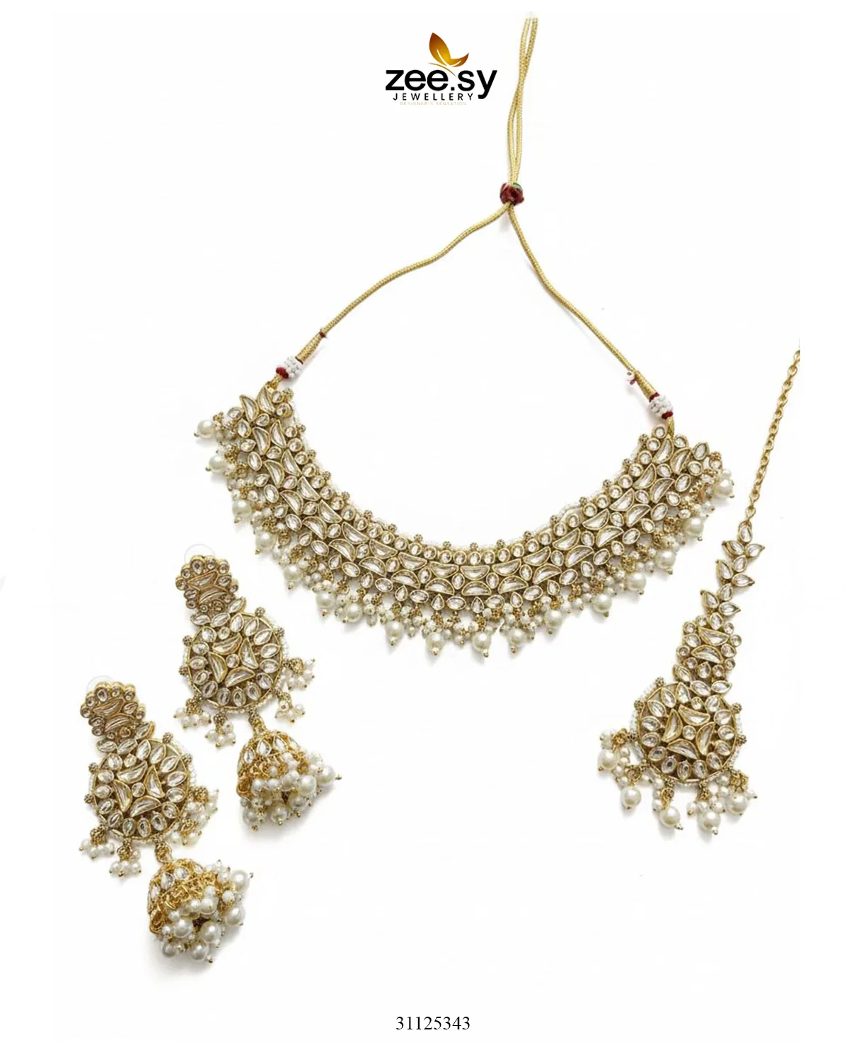 Zeesy Gilded Perpetual Crystal Necklace Set - Image 5