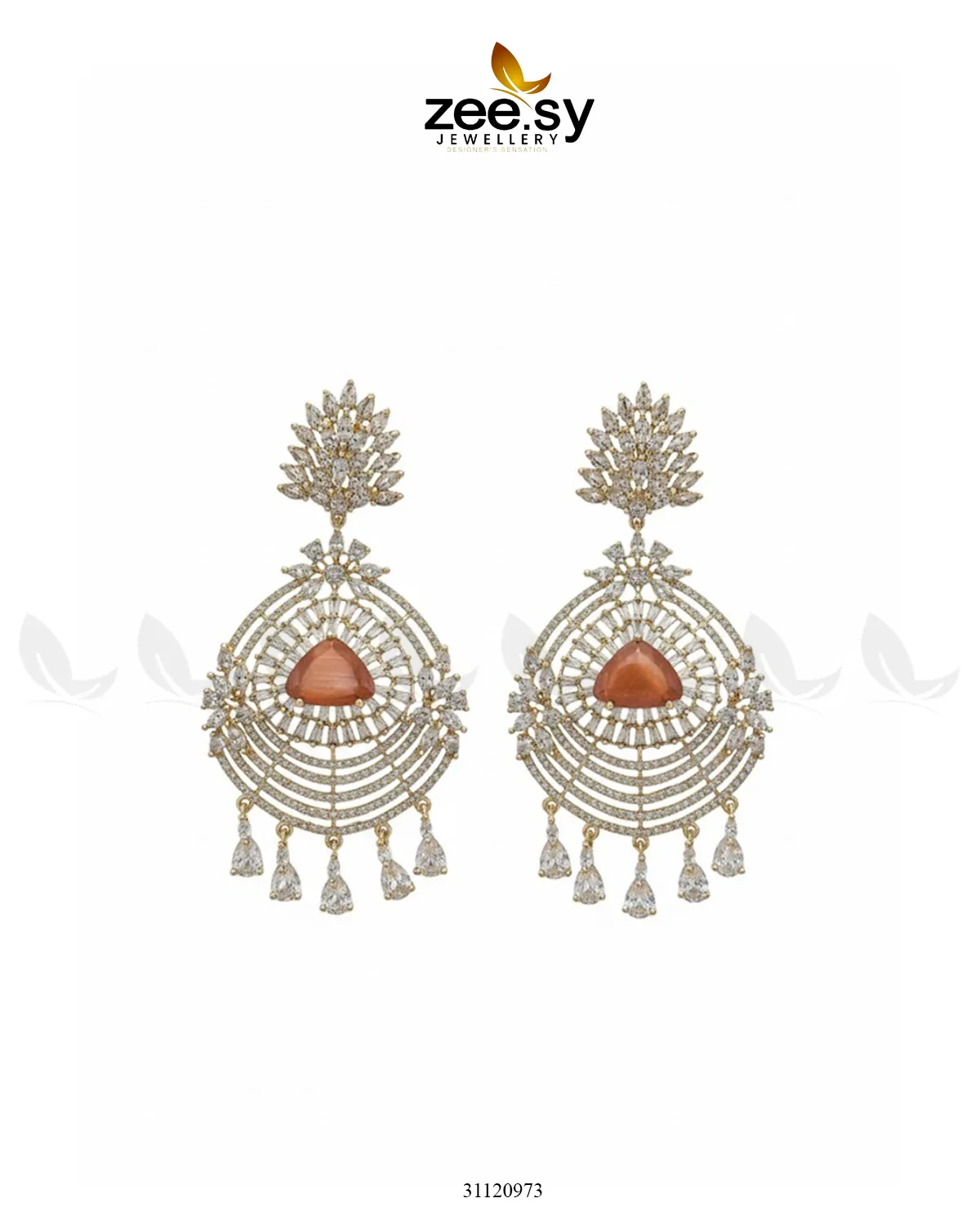 Zeesy Grandeur Chandelier Drop Earrings - Image 2