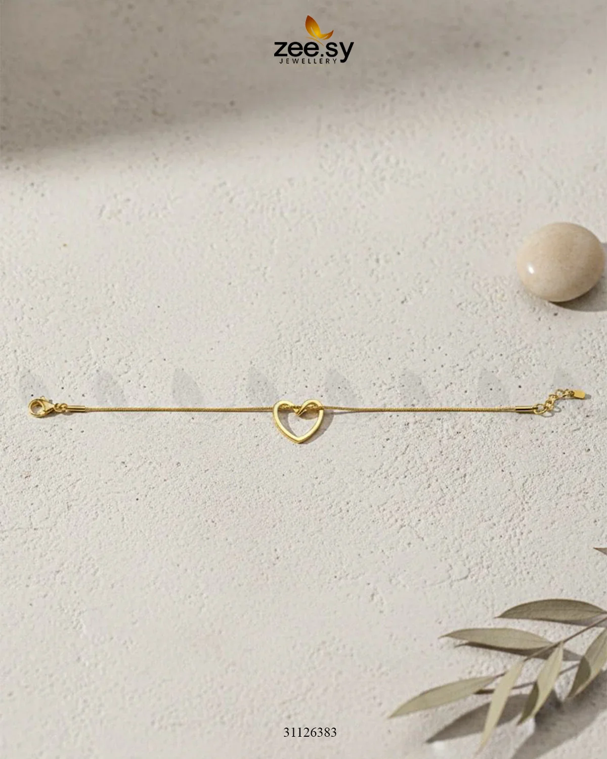 Zeesy Hallow Curved Heart Bracelet - Image 4