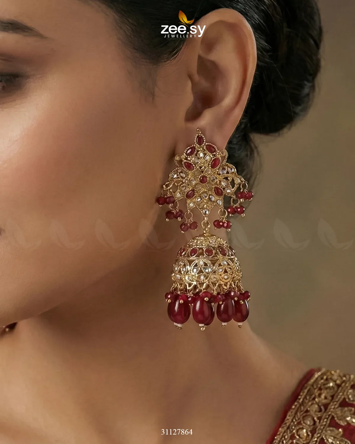 Zeesy Imperial Malachite Gems Bridal Set - Image 9