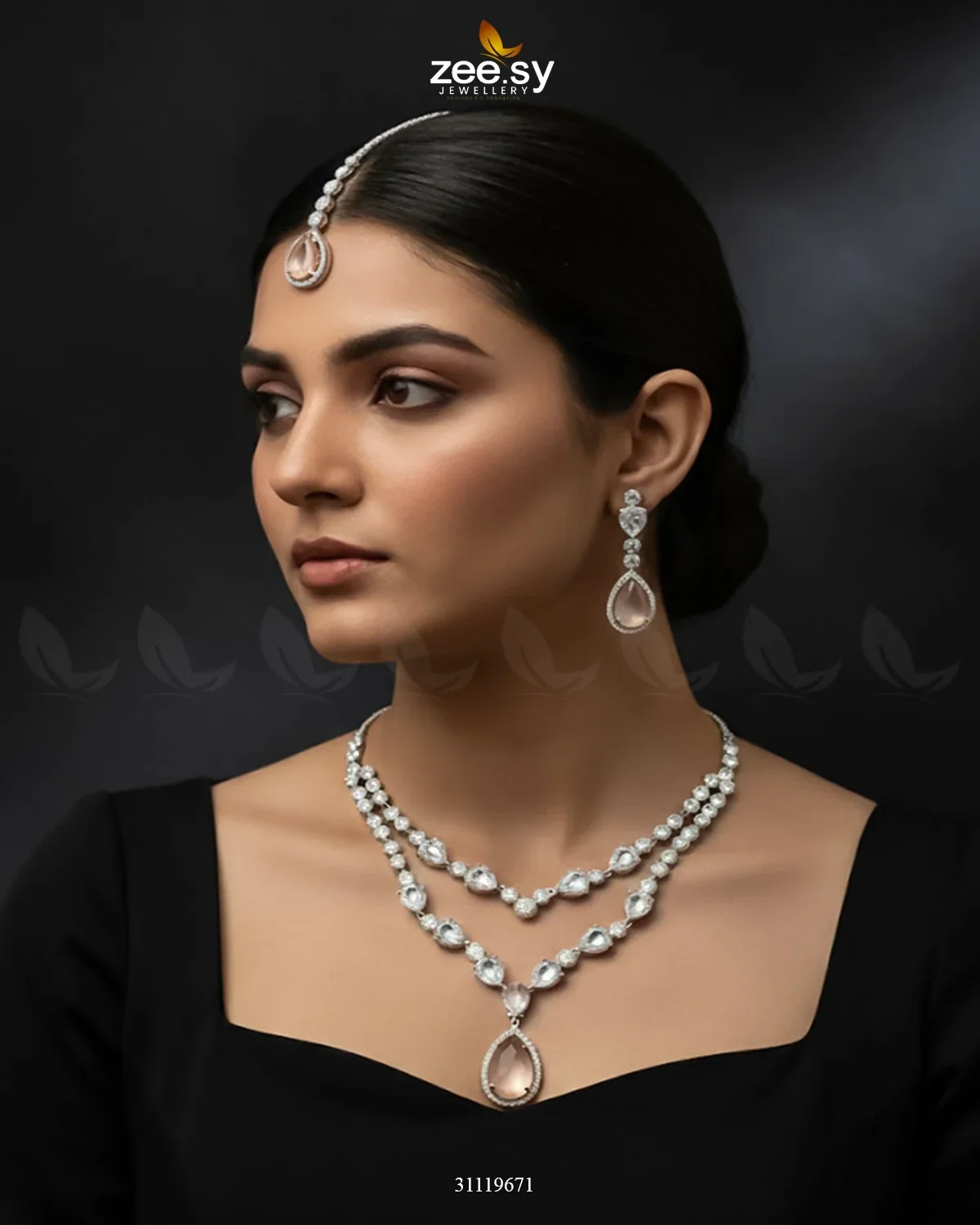 Zeesy Interlock Traditional Necklace Set - Image 10