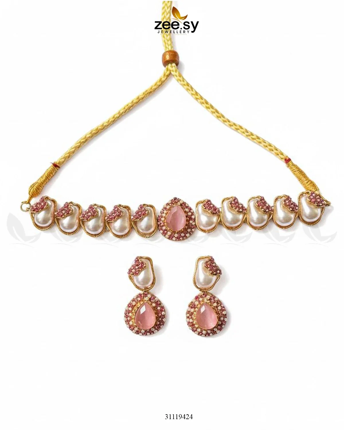 Zeesy Keystone Choker Necklace Set - Image 11
