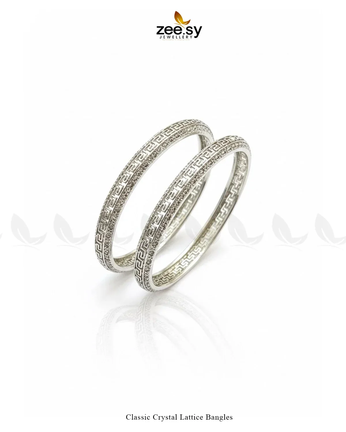 Zeesy Classic Crystal Lattice Bangles - Image 2