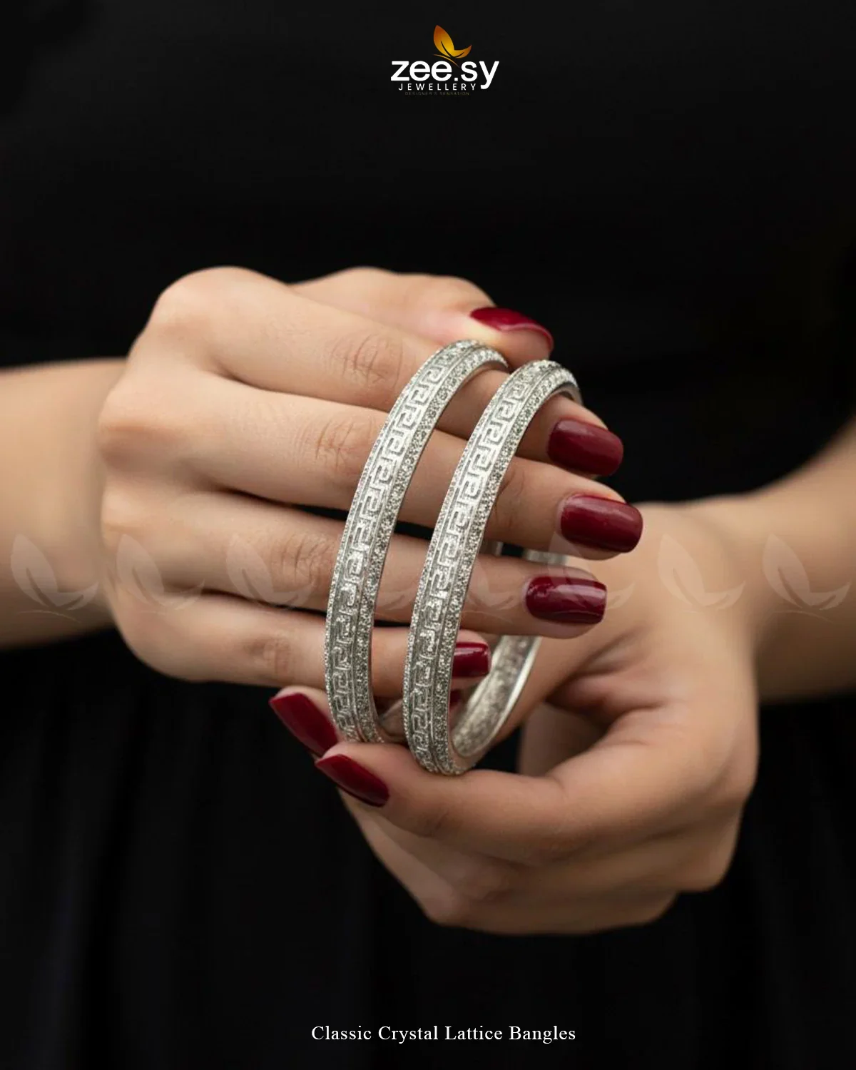 Zeesy Classic Crystal Lattice Bangles - Image 4