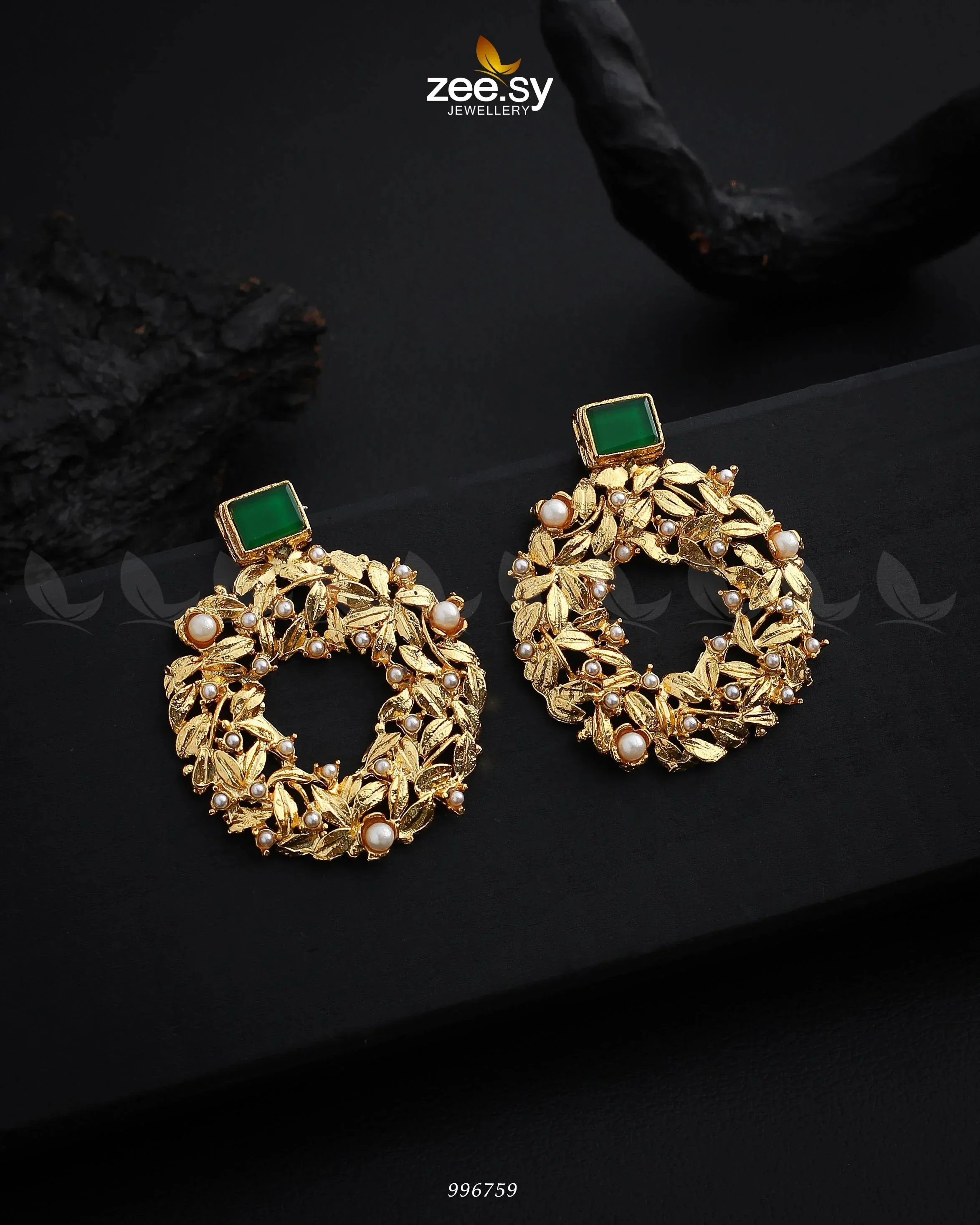 Zeesy Leaf Nest Earrings - Image 4