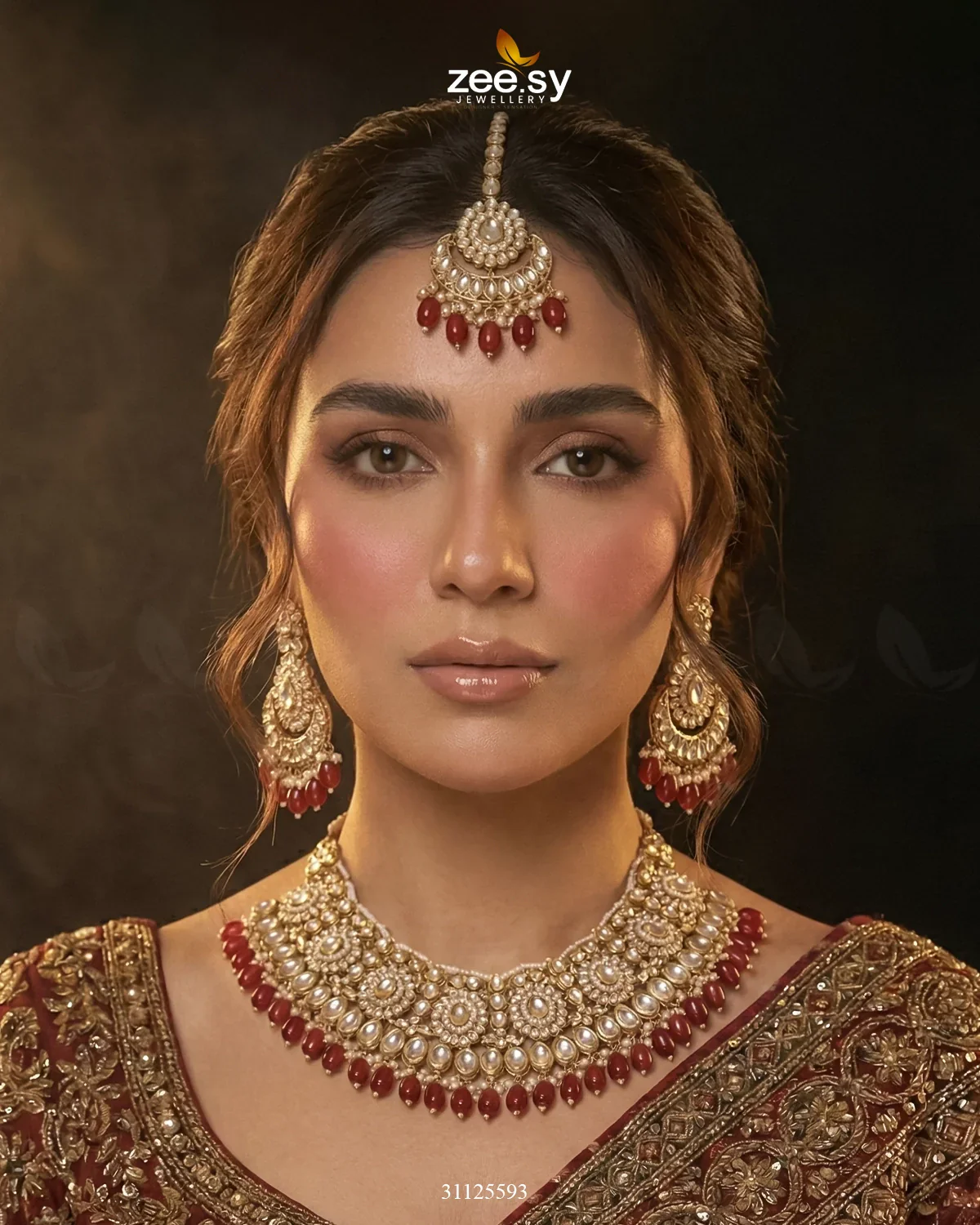Zeesy Magnificat Wide Gilded Bridal Set - Image 3