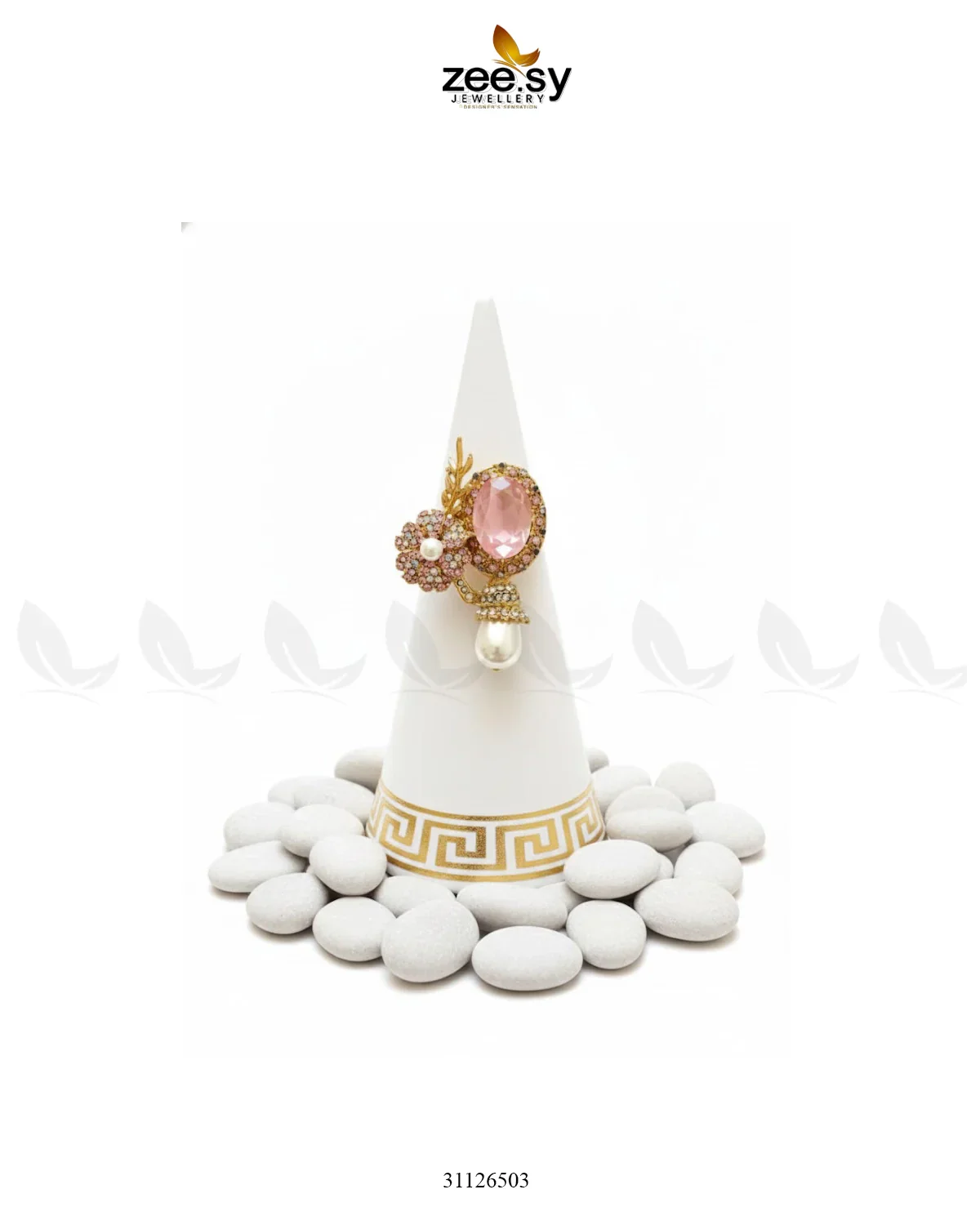 Zeesy Majestic Bold Crystal Turkish Ring - Image 3