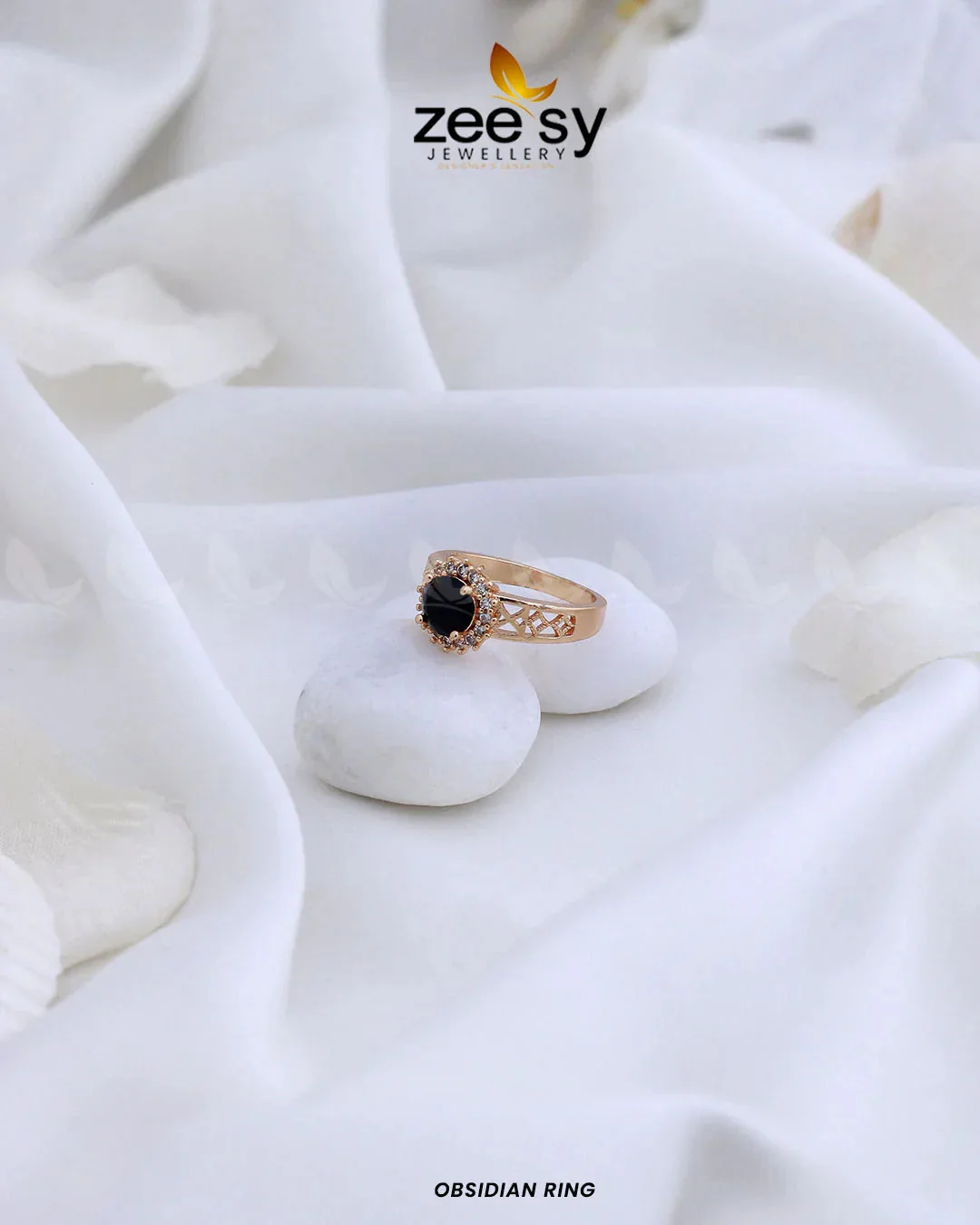 Zeesy Obsidian Ring