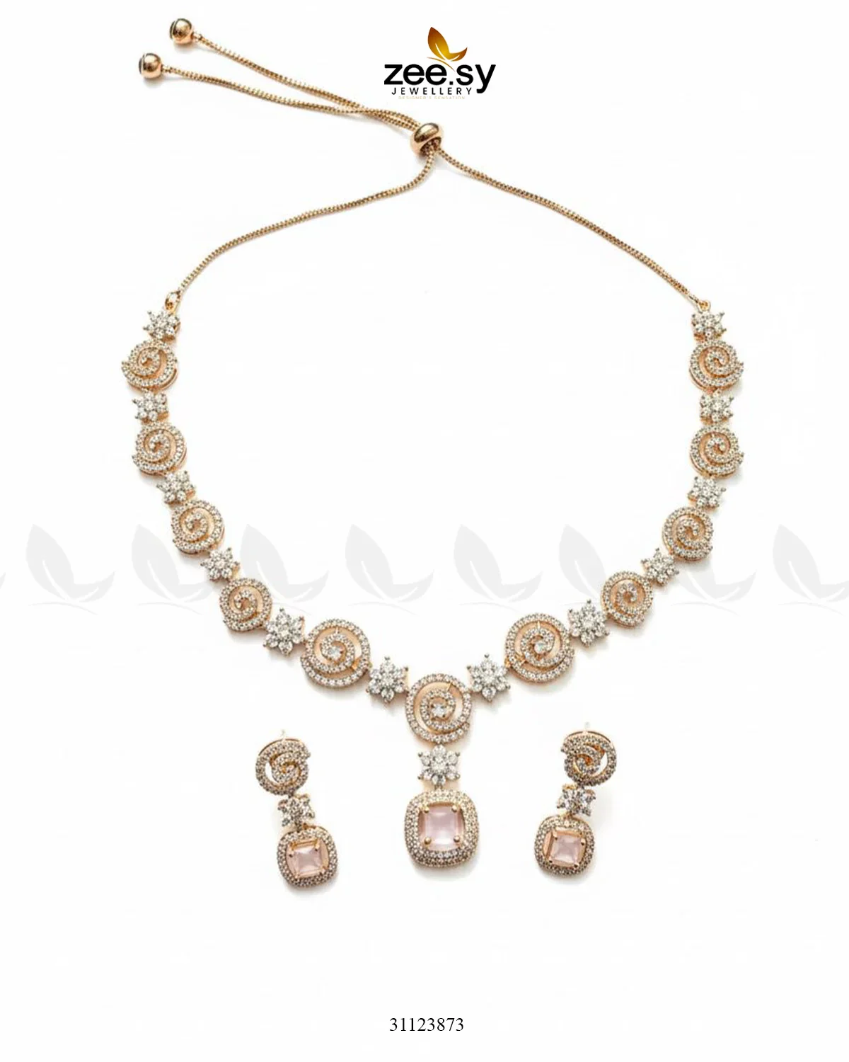 Zeesy Opulent Vestige Crystal Necklace Set - Image 2