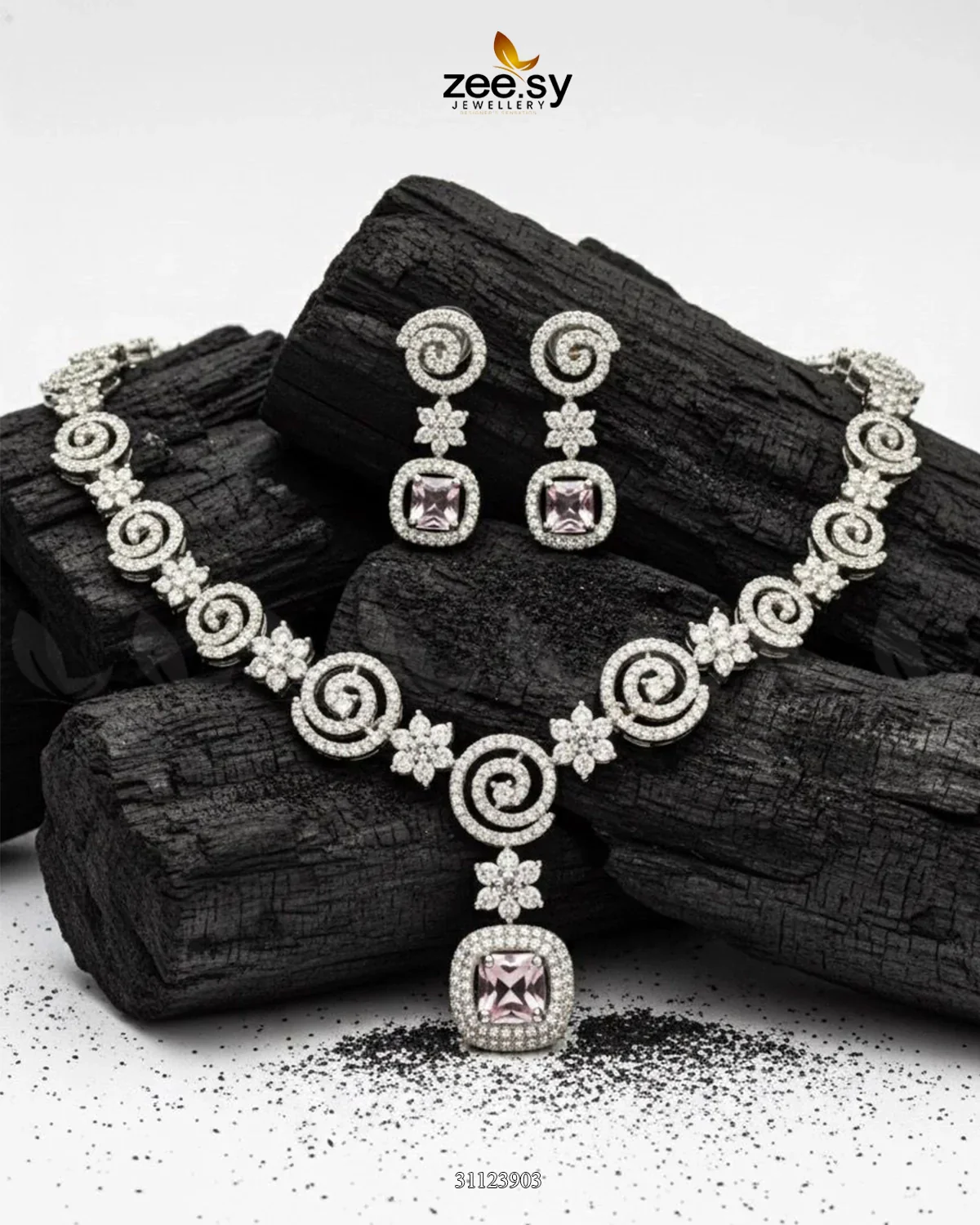 Zeesy Opulent Vestige Crystal Necklace Set - Image 6