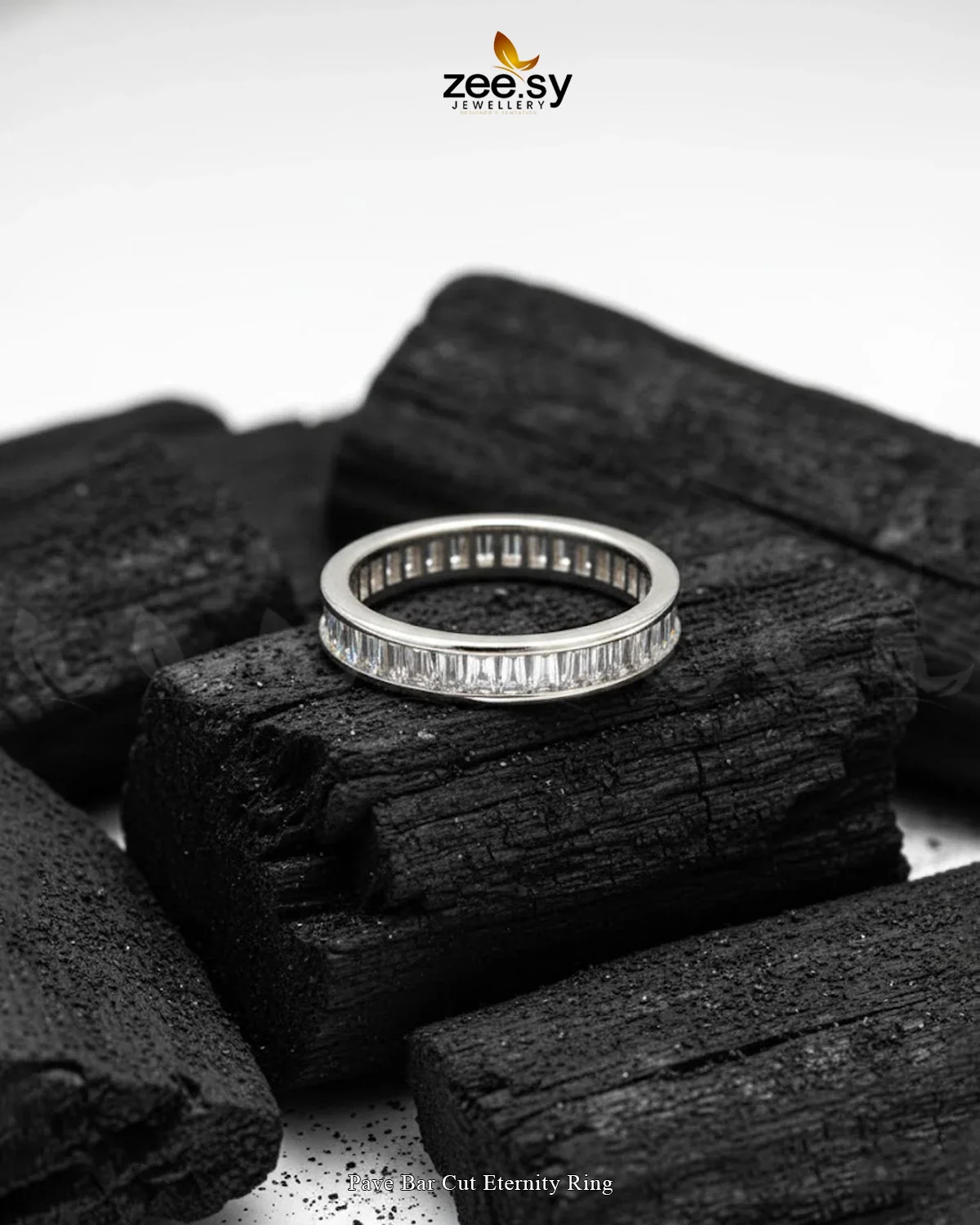 Zeesy Pave Bar Cut Eternity Ring - Image 3