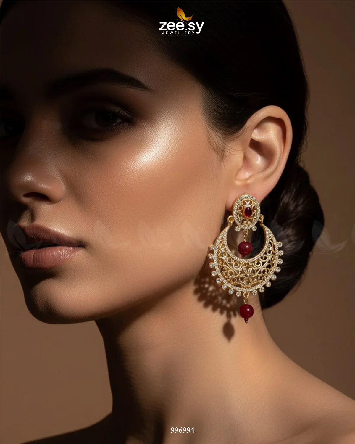 Zeesy Pearl Chandeliers Earrings