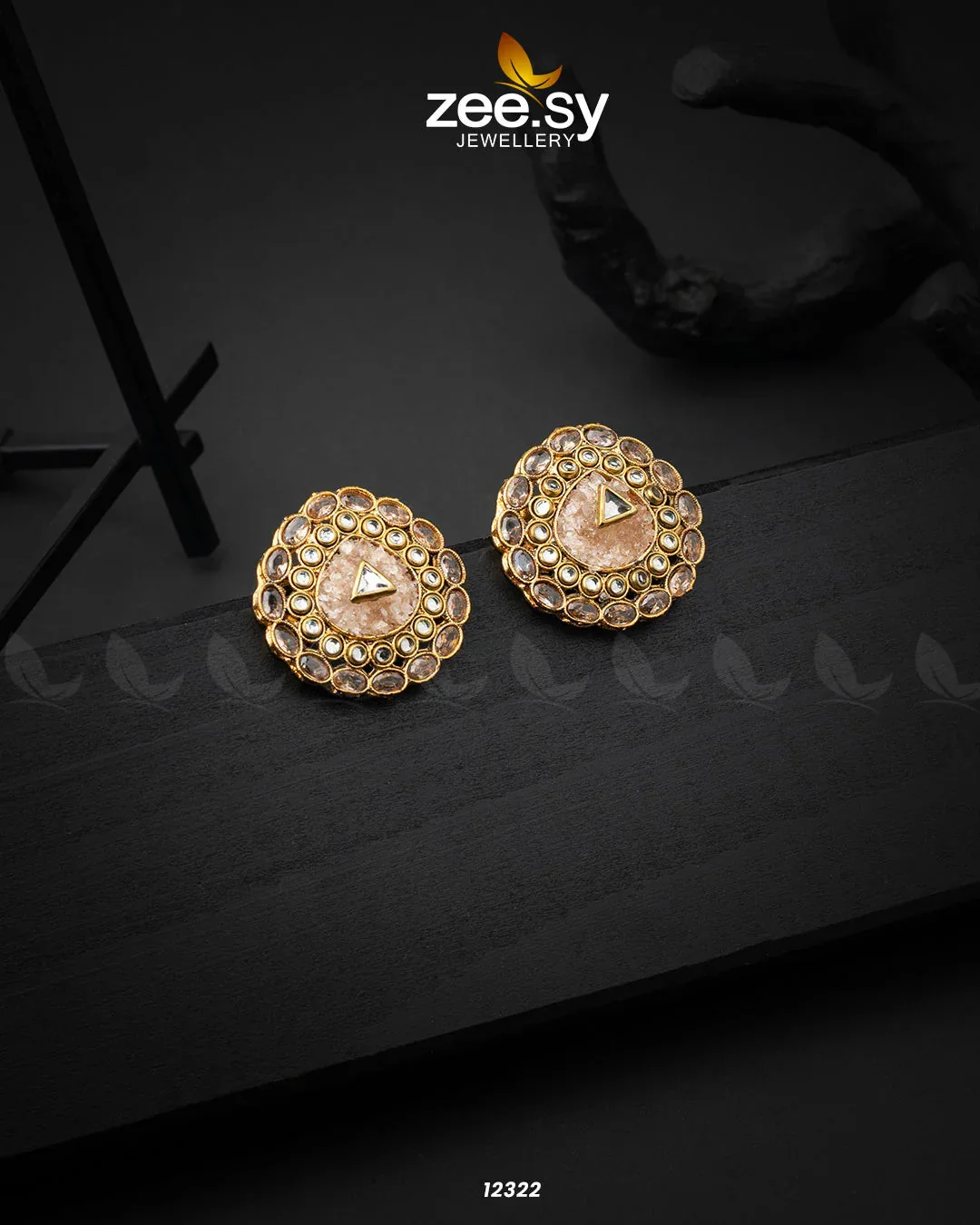 Zeesy Pebble Earrings - Image 2