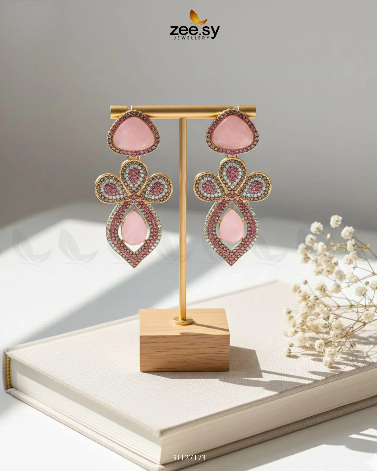 Zeesy Prism Petals Turkish Earrings - Image 3