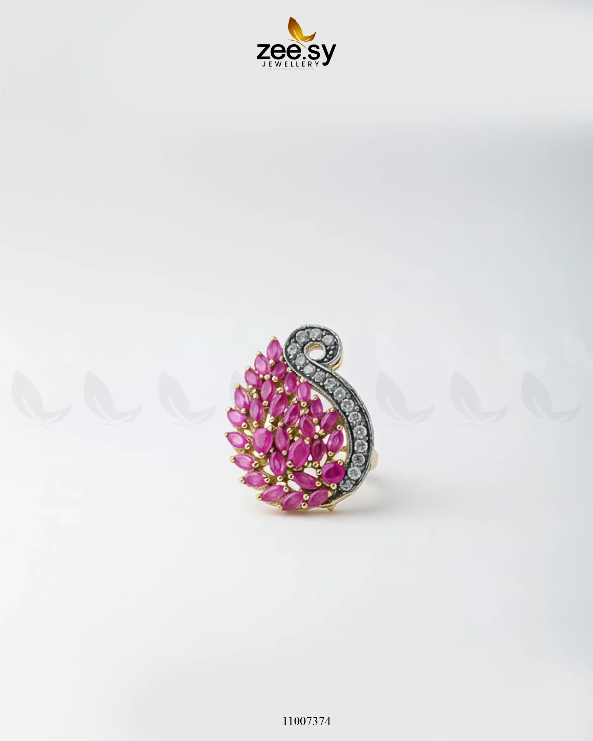 Zeesy Baguette Cluster Ring-8244 - Image 2