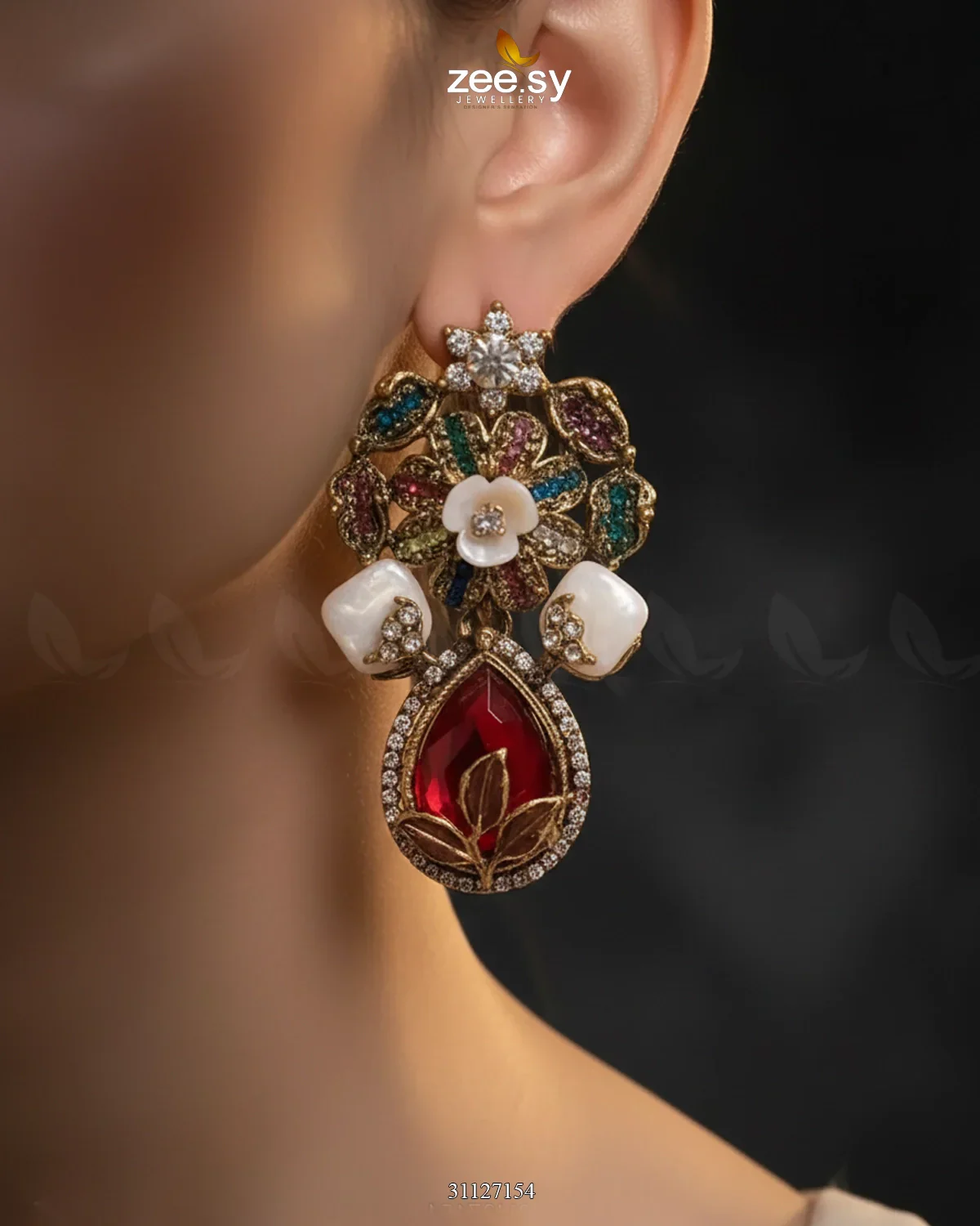 Zeesy Roszir Pearl Drop Earrings - Image 5