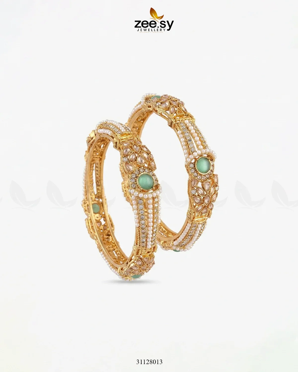 Zeesy Royal Neel Cluster Pave Bangles - Image 12
