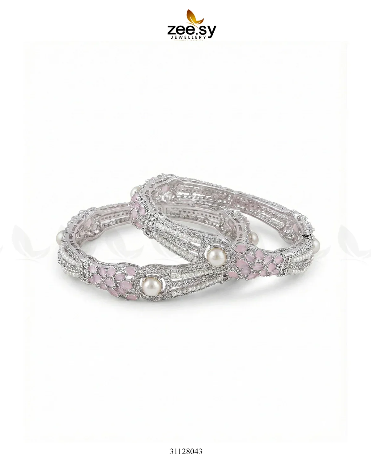 Zeesy Royal Neel Cluster Pave Bangles - Image 6