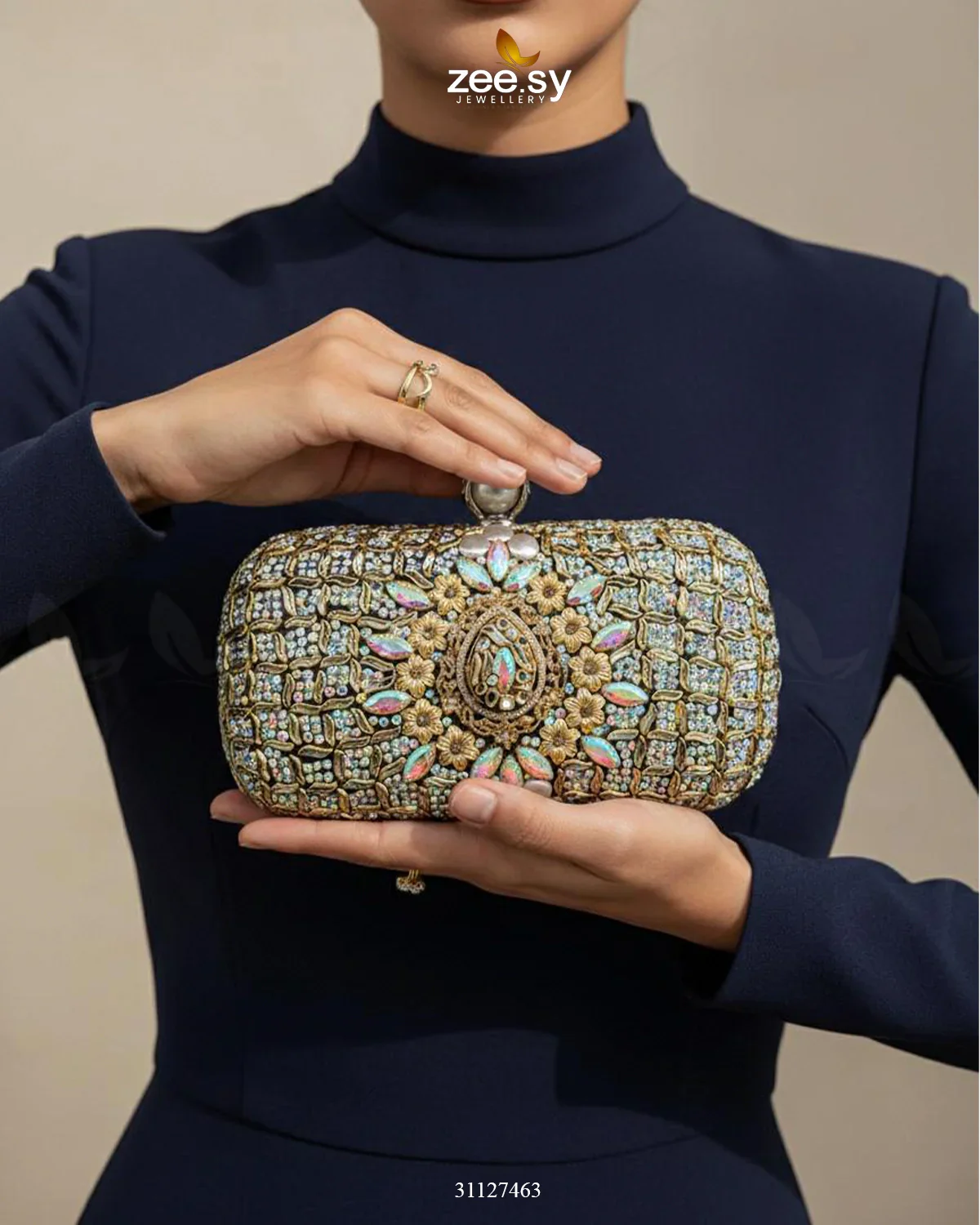 Zeesy Shimmering Baroque Pearl Bag - Image 5