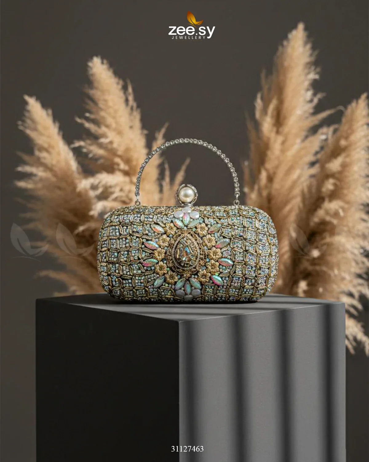 Zeesy Shimmering Baroque Pearl Bag - Image 7