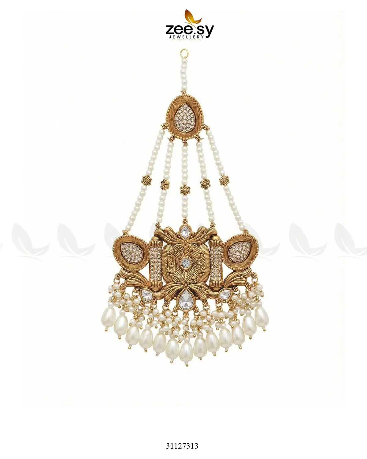 Zeesy Shyama Beaded Pearl Jhumar - Image 2