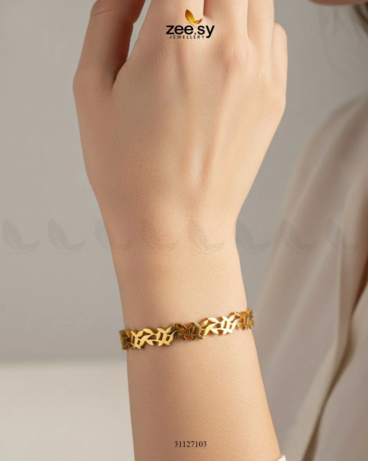 Zeesy Steeze Leaf Stainless Steel Bracelet