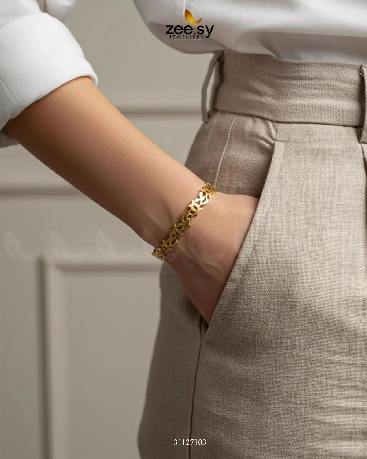 Zeesy Steeze Leaf Stainless Steel Bracelet - Image 4