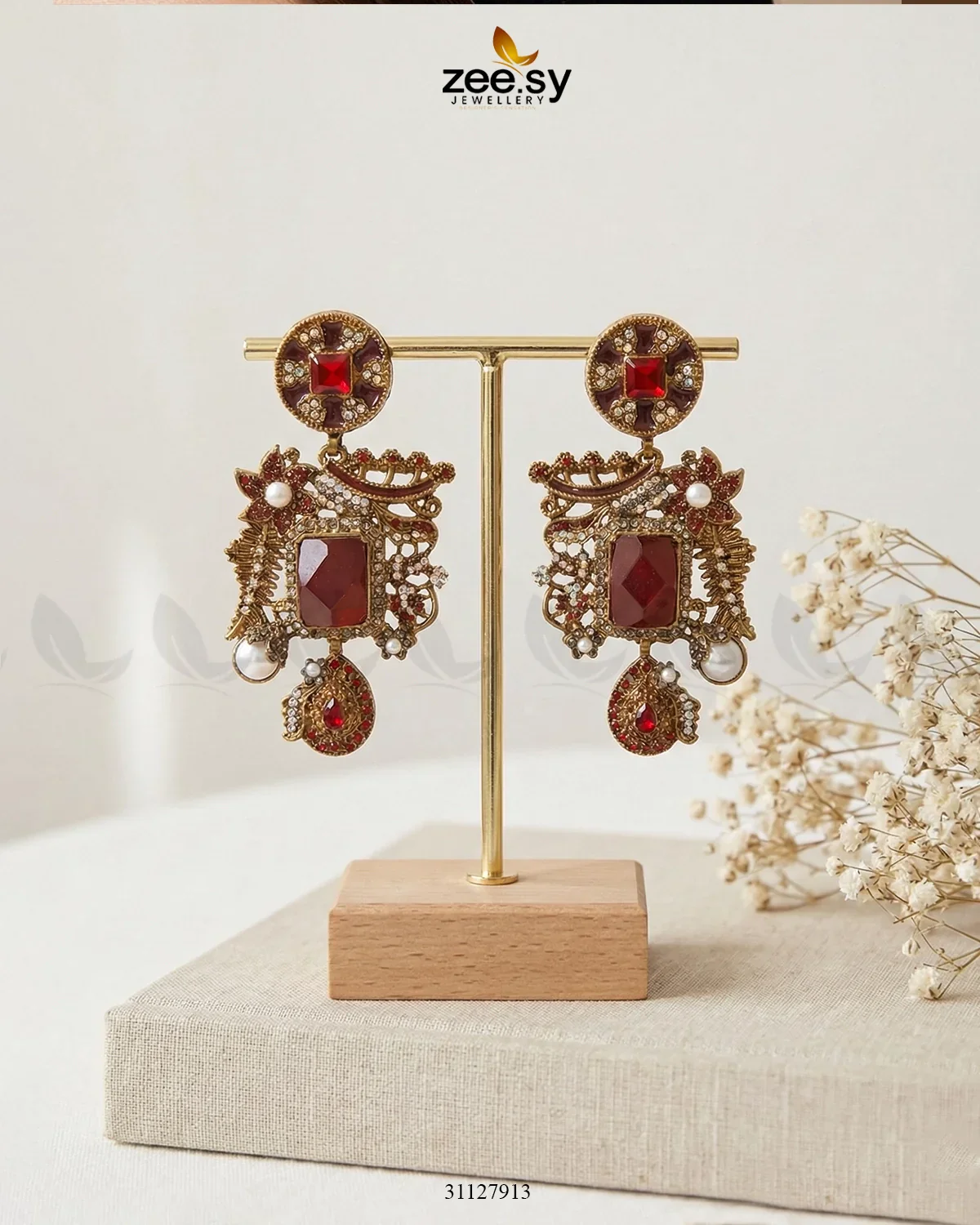 Zeesy Victorian Faux Pearl Earrings - Image 7