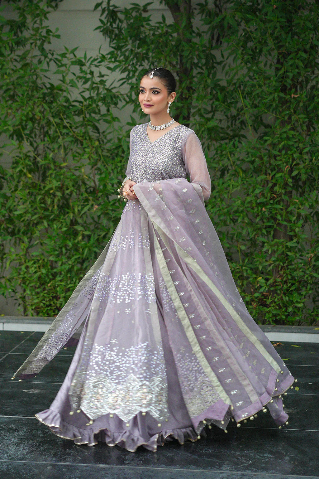 Celebrations By Mehreen Hamza Unstitched 3 Piece Luxury Formals Suit-Zelam - Image 5