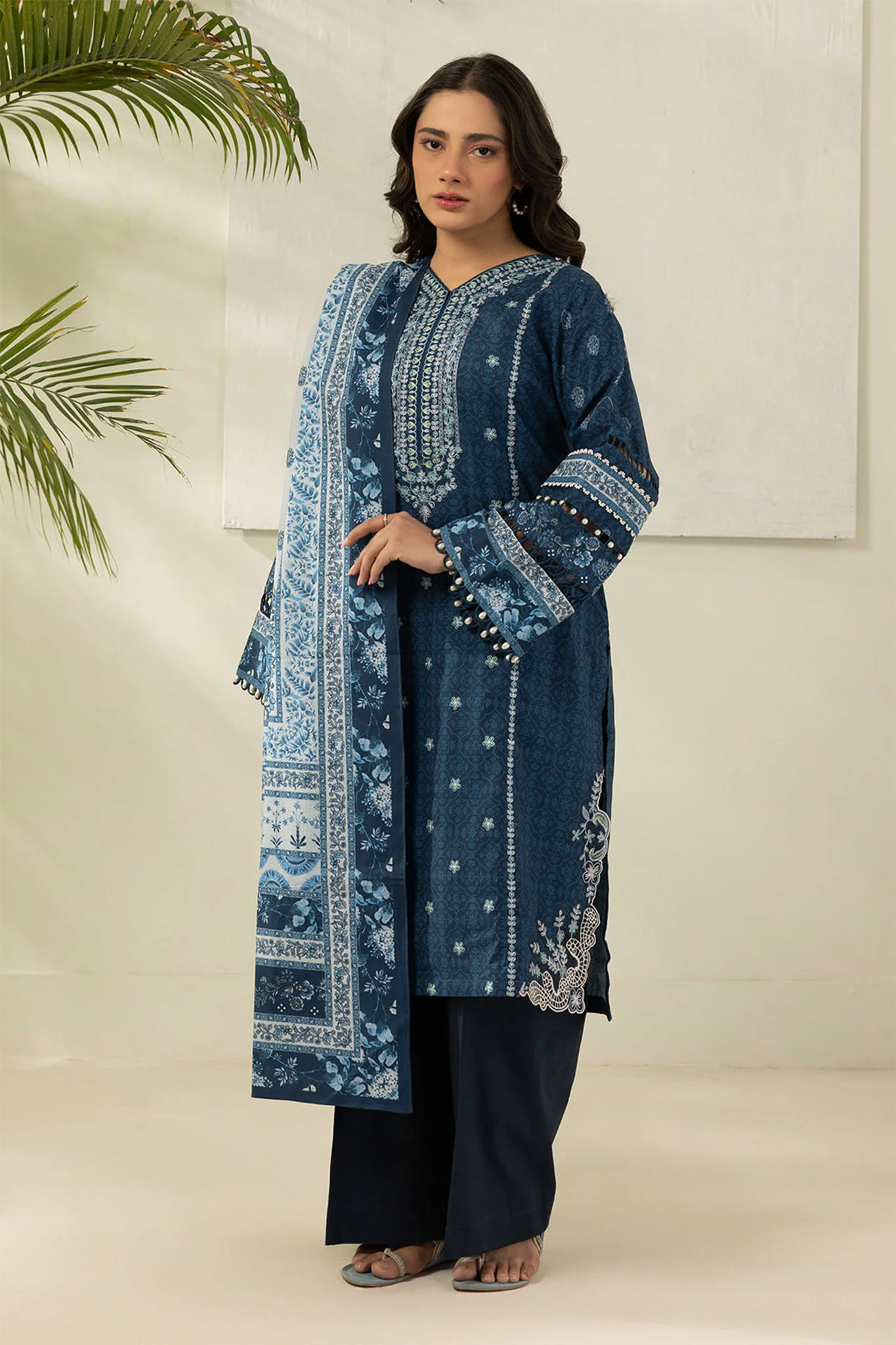 Zellbury Unstitched 3 Piece Lawn Vol-03 Suit-WUS26E30503 - Image 3