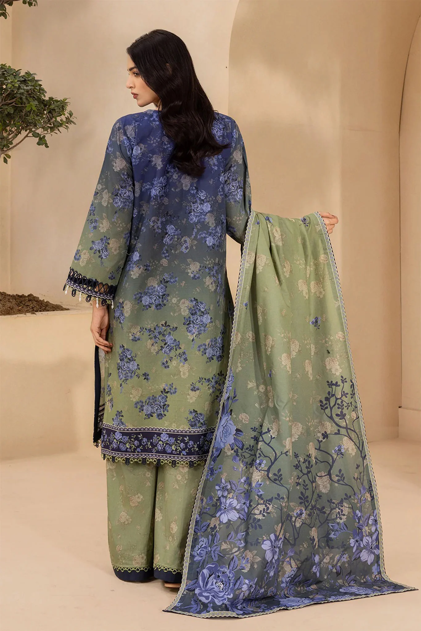 Zellbury Unstitched 3 Piece Lawn Vol-03 Suit-WUS26X30766 - Image 3