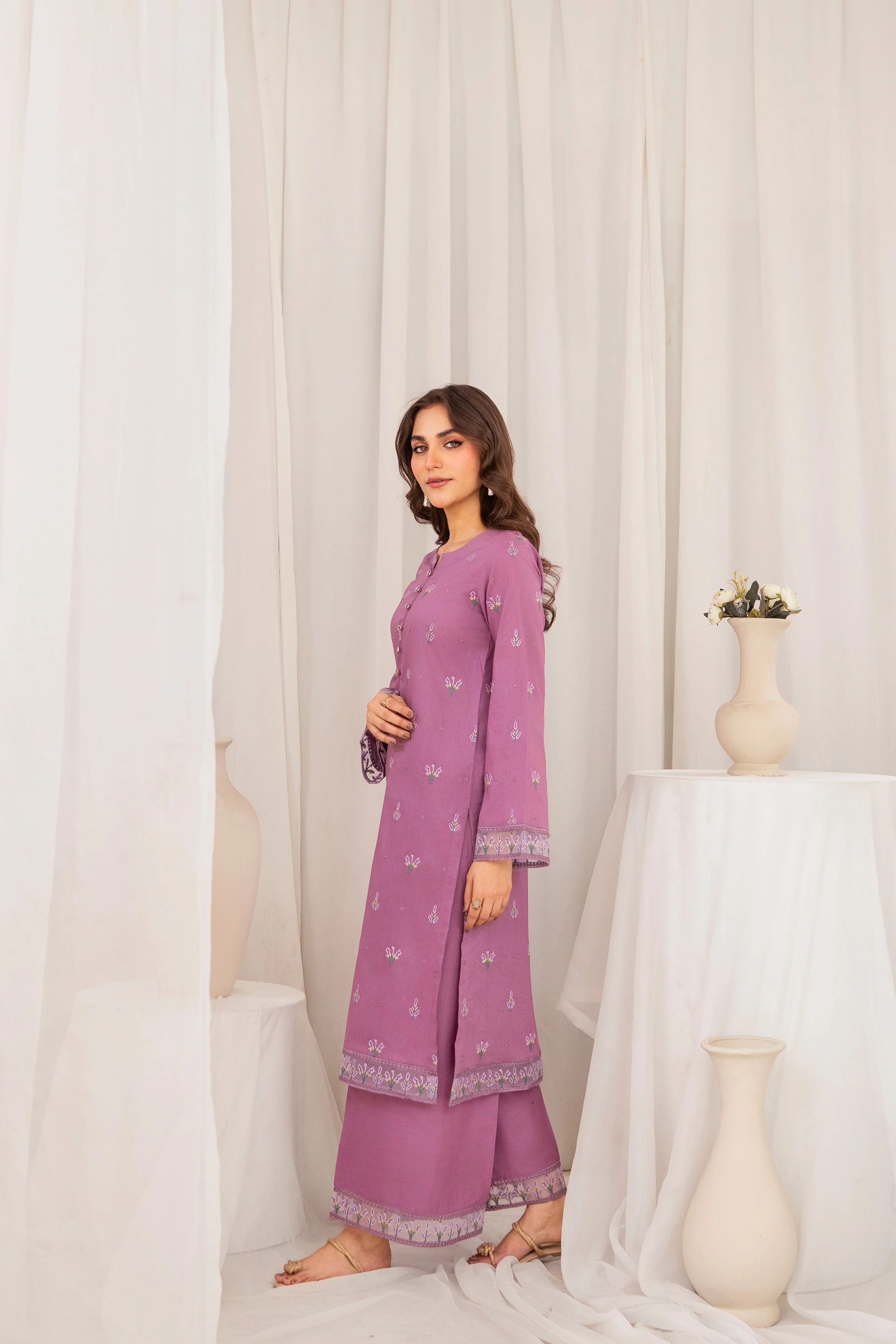 Zoya Zafar Stitched 2 Piece Cotton Suit-ZELLBURY LONG KURTA SET - Image 2