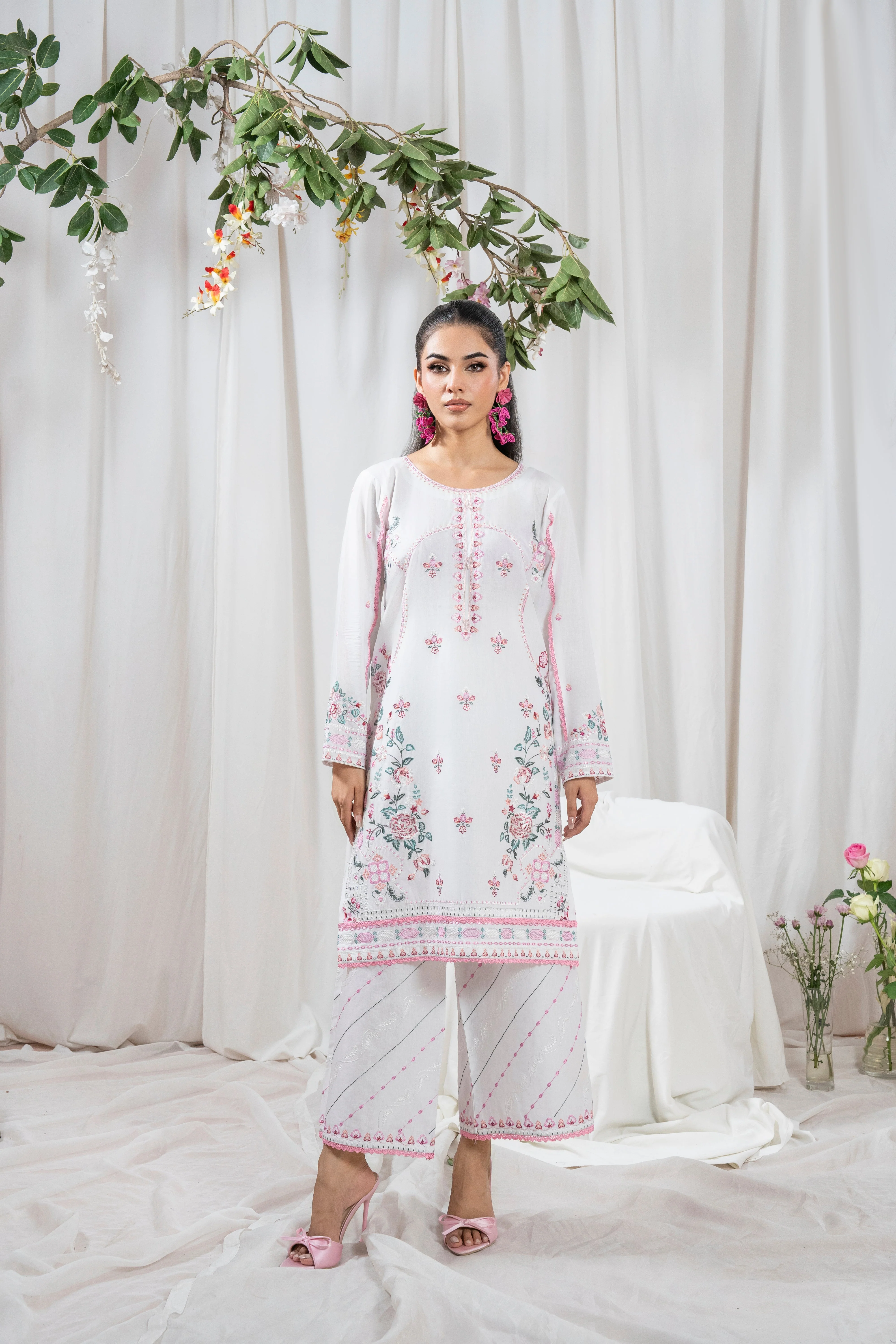 Zoya Zafar Stitched 2 Piece Cotton Suit-Zellbury Luxe
