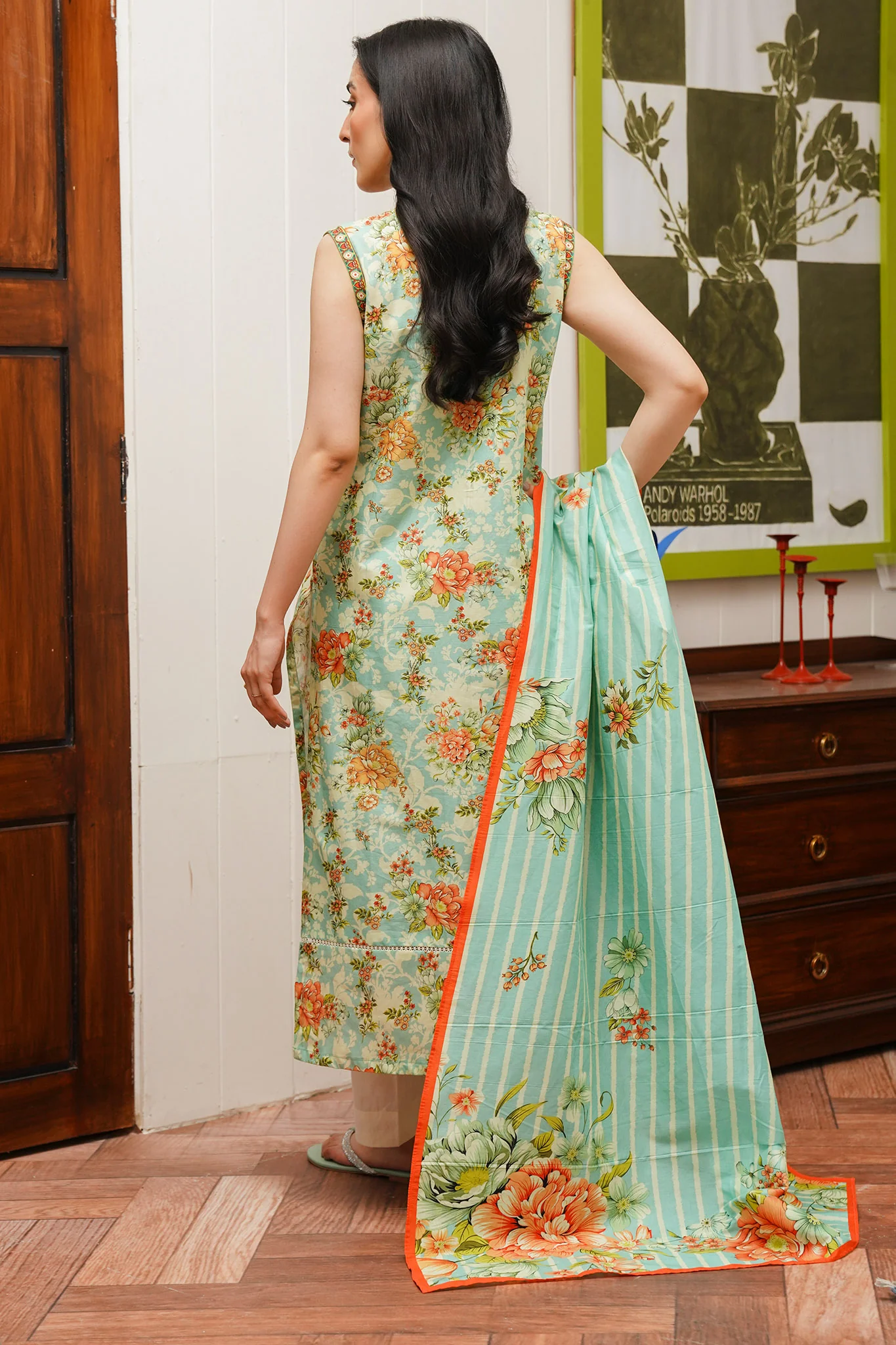 Zellbury Unstitched 2 Piece Digital Printed & Embroidered Cambric Suit-WU-008 - Image 3