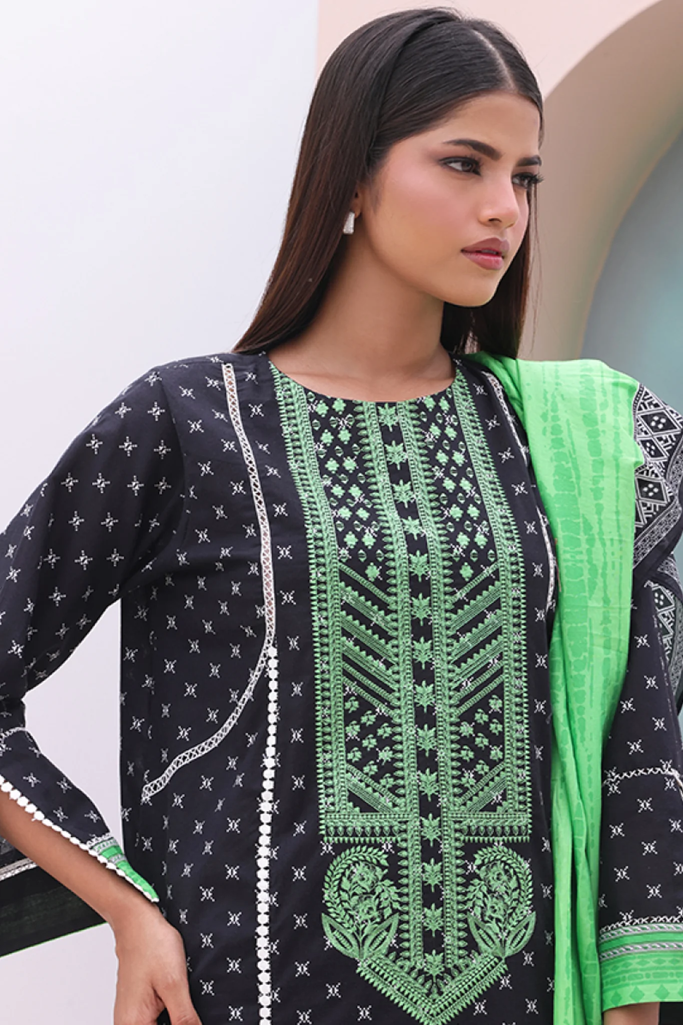 Zellbury Unstitched 2 Piece Digital Printed & Embroidered Cambric Suit-WU-027 - Image 2