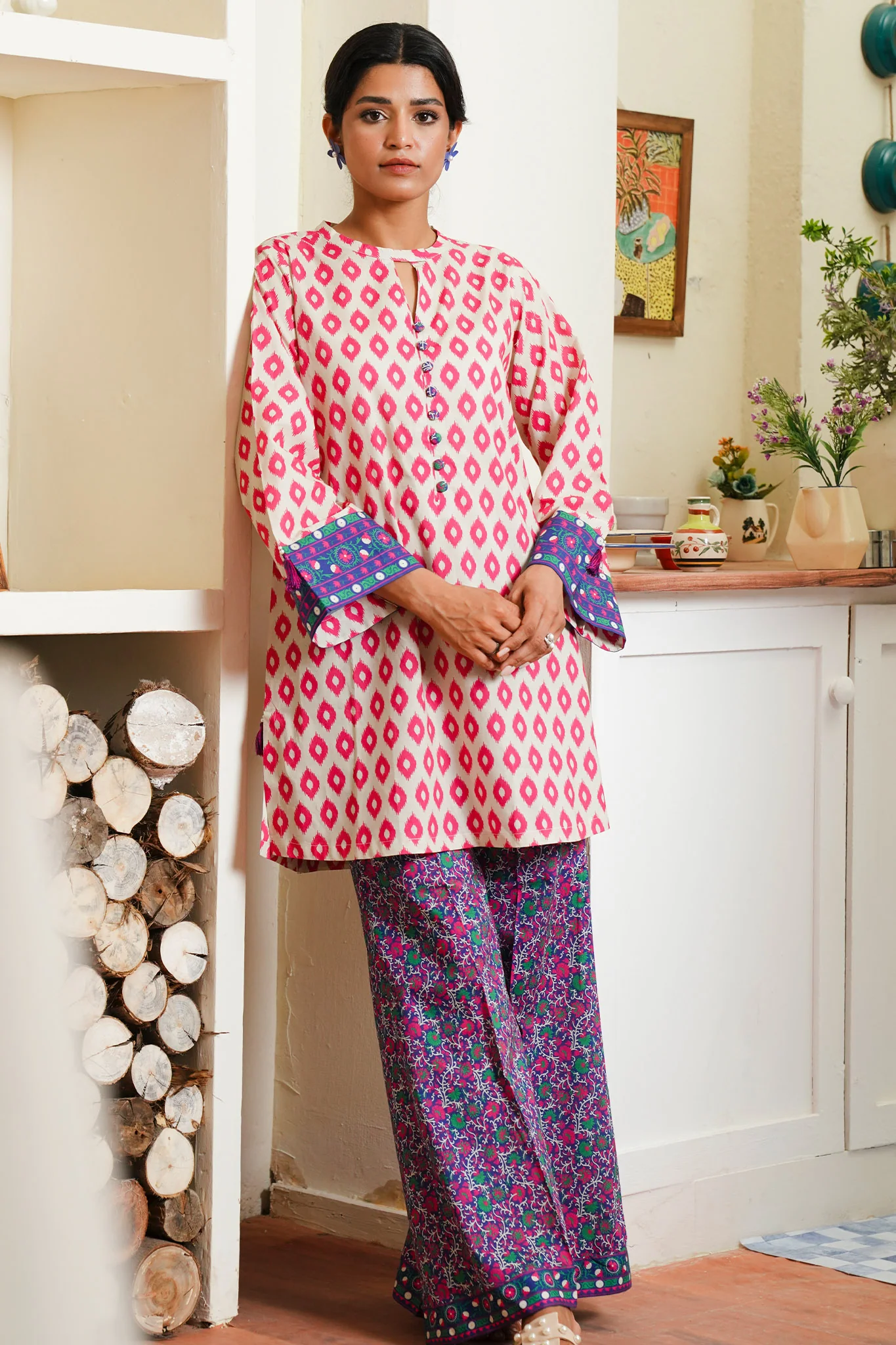 Zellbury Unstitched 2 Piece Digital Printed & Embroidered Cambric Suit-WU-098