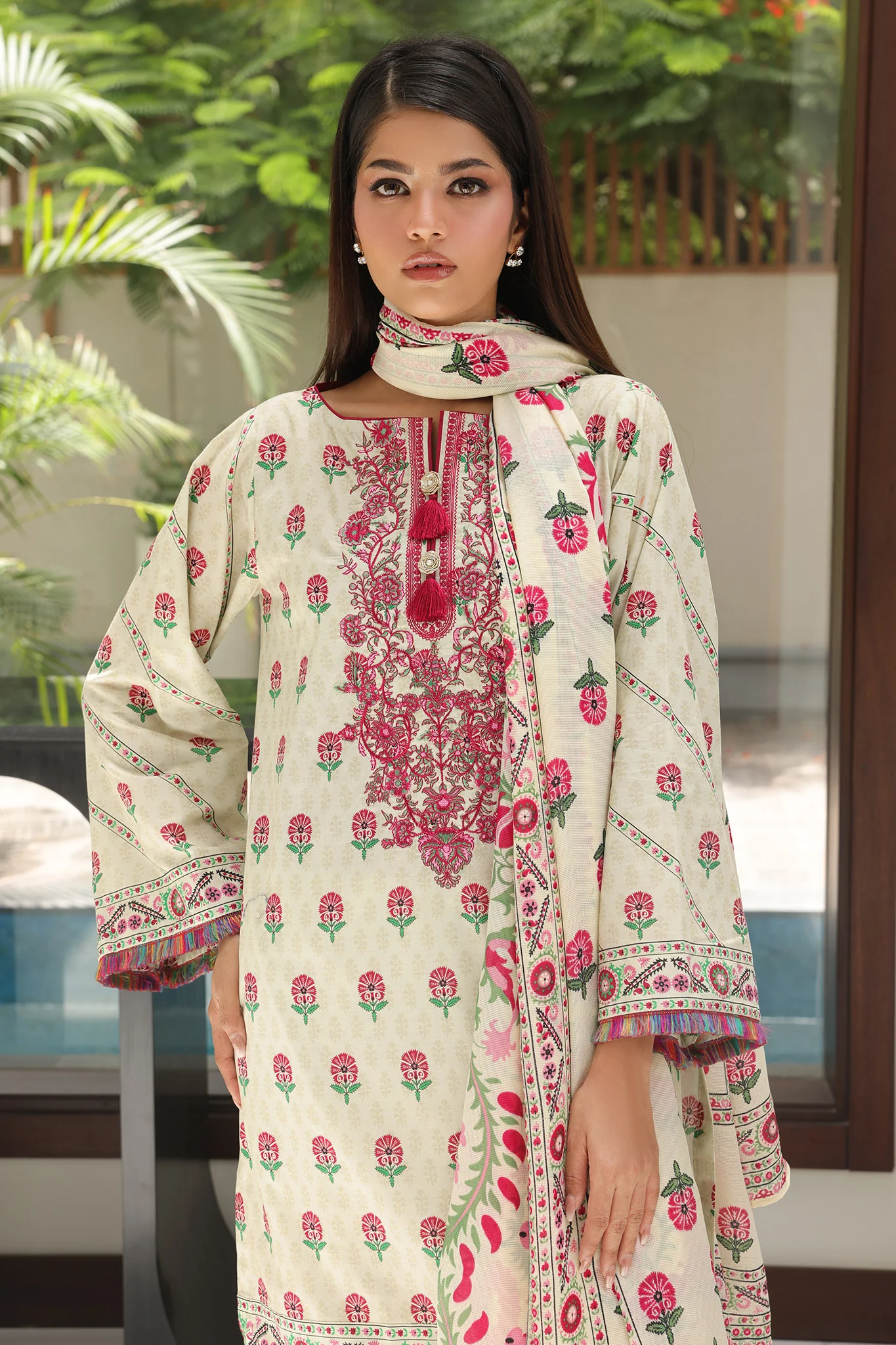 Zellbury Unstitched 2 Piece Digital Printed & Embroidered Cambric Suit-WU-105 - Image 3