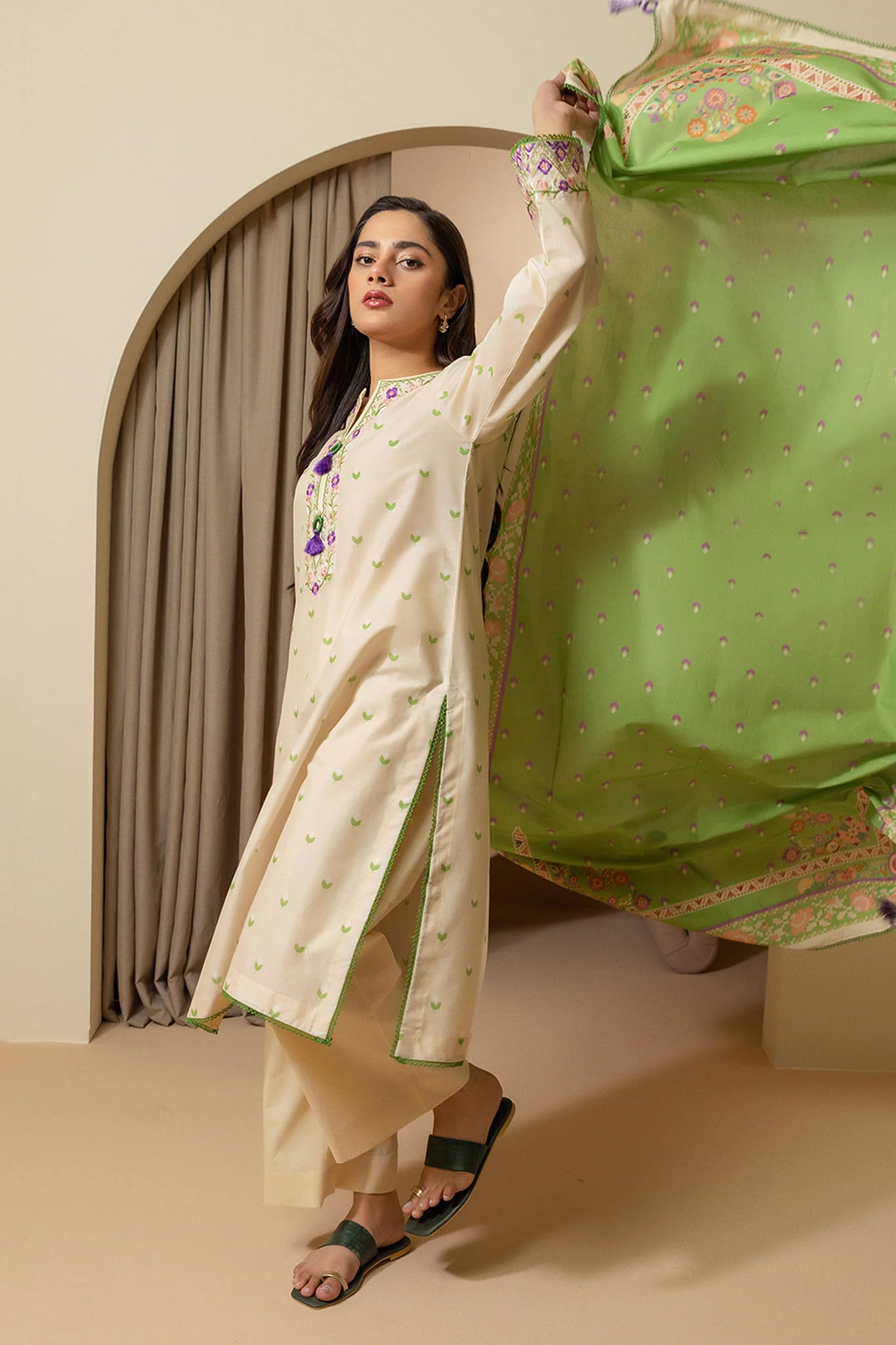 Zellbury Unstitched 2 Piece Summer Suit-WUS-0105 - Image 3