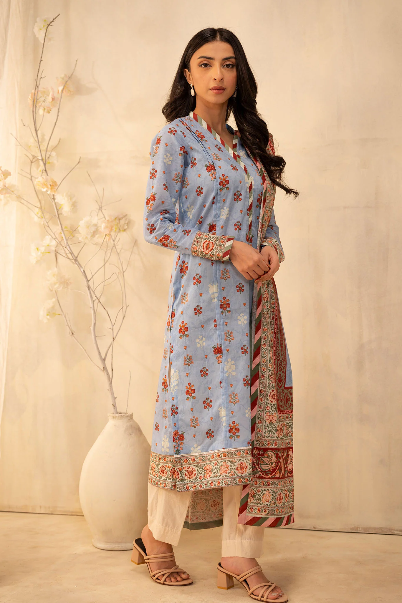 Zellbury Unstitched 2 Piece Summer Lawn Vol-02 Suit-WUS-0008 - Image 3