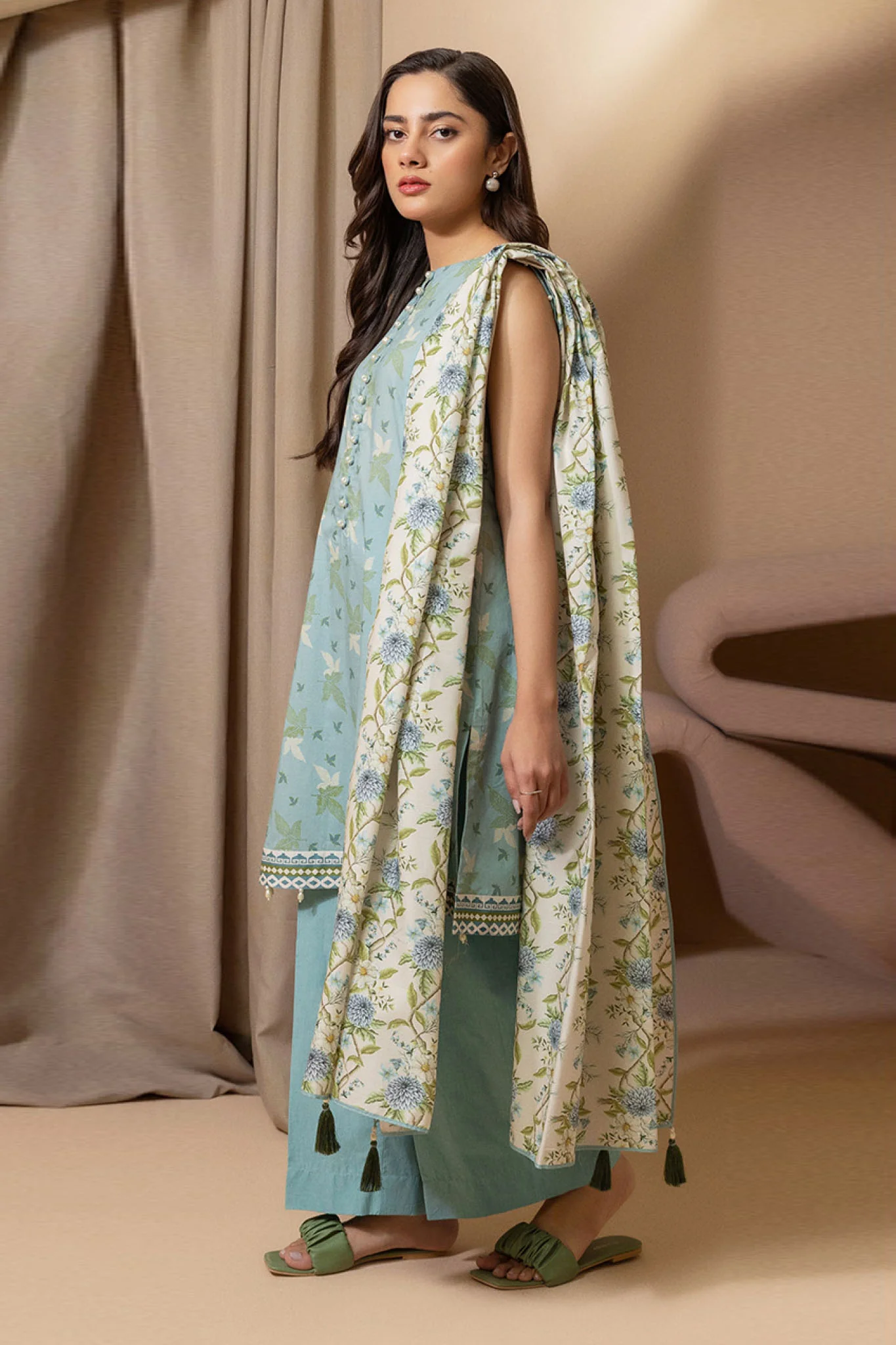 Zellbury Unstitched 2 Piece Summer Lawn Vol-03 Suit-WUS-0227 - Image 4