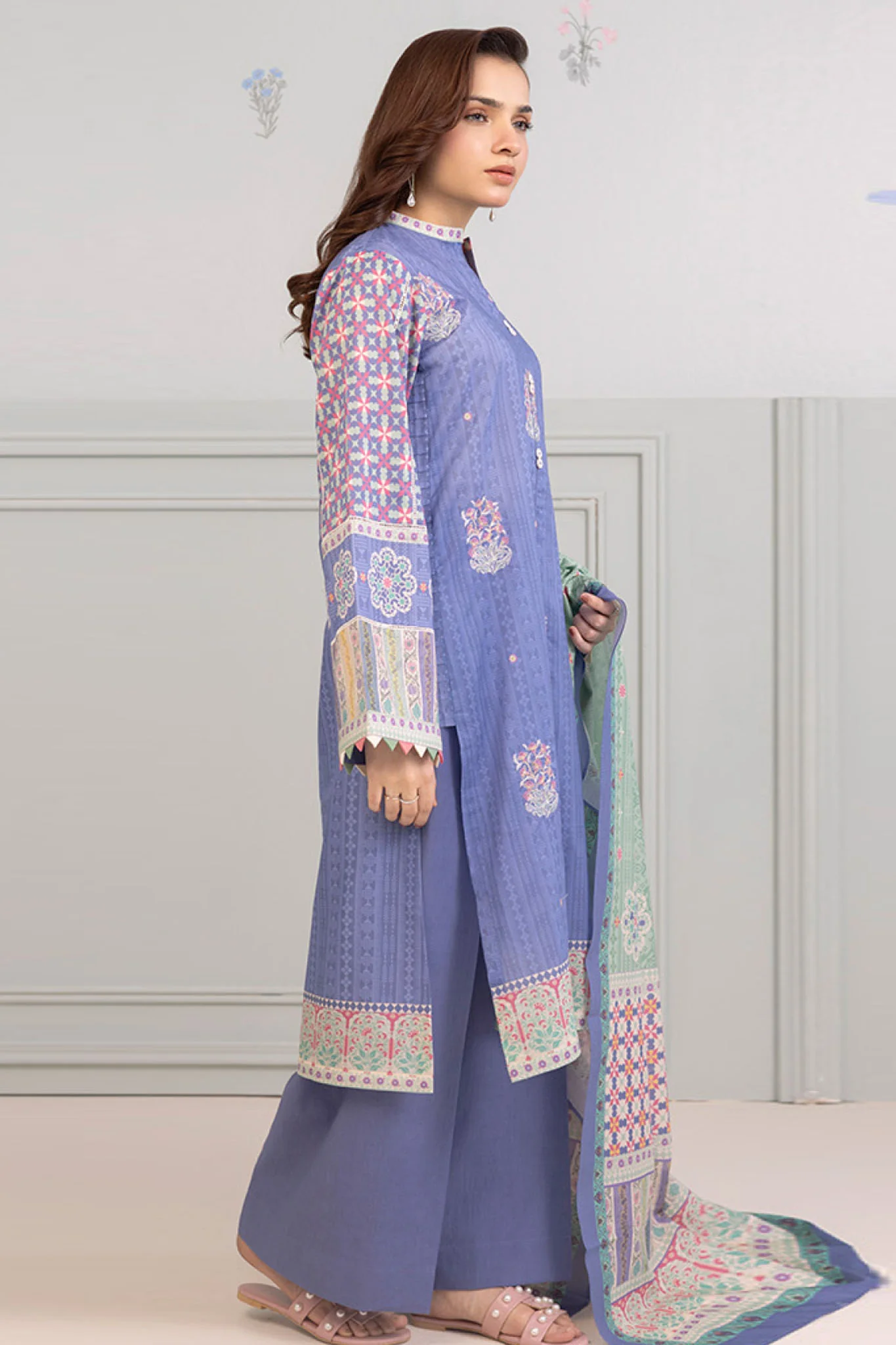 Zellbury Unstitched 3 Piece Summer Lawn Vol-03 Suit-WUS-0276 - Image 3