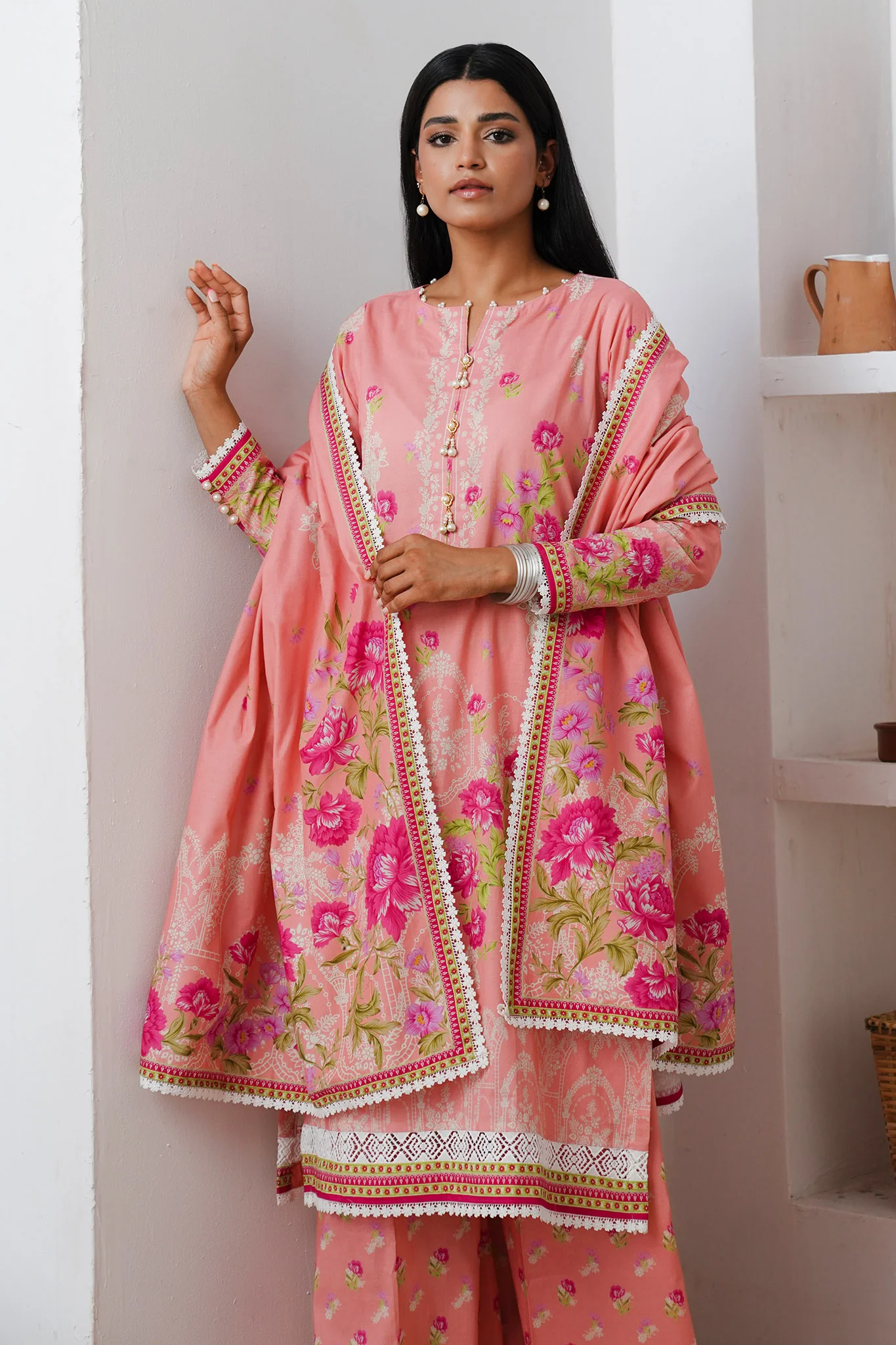Zellbury Unstitched 3 Piece Digital Printed & Embroidered Cambric Suit-WU-059 - Image 3
