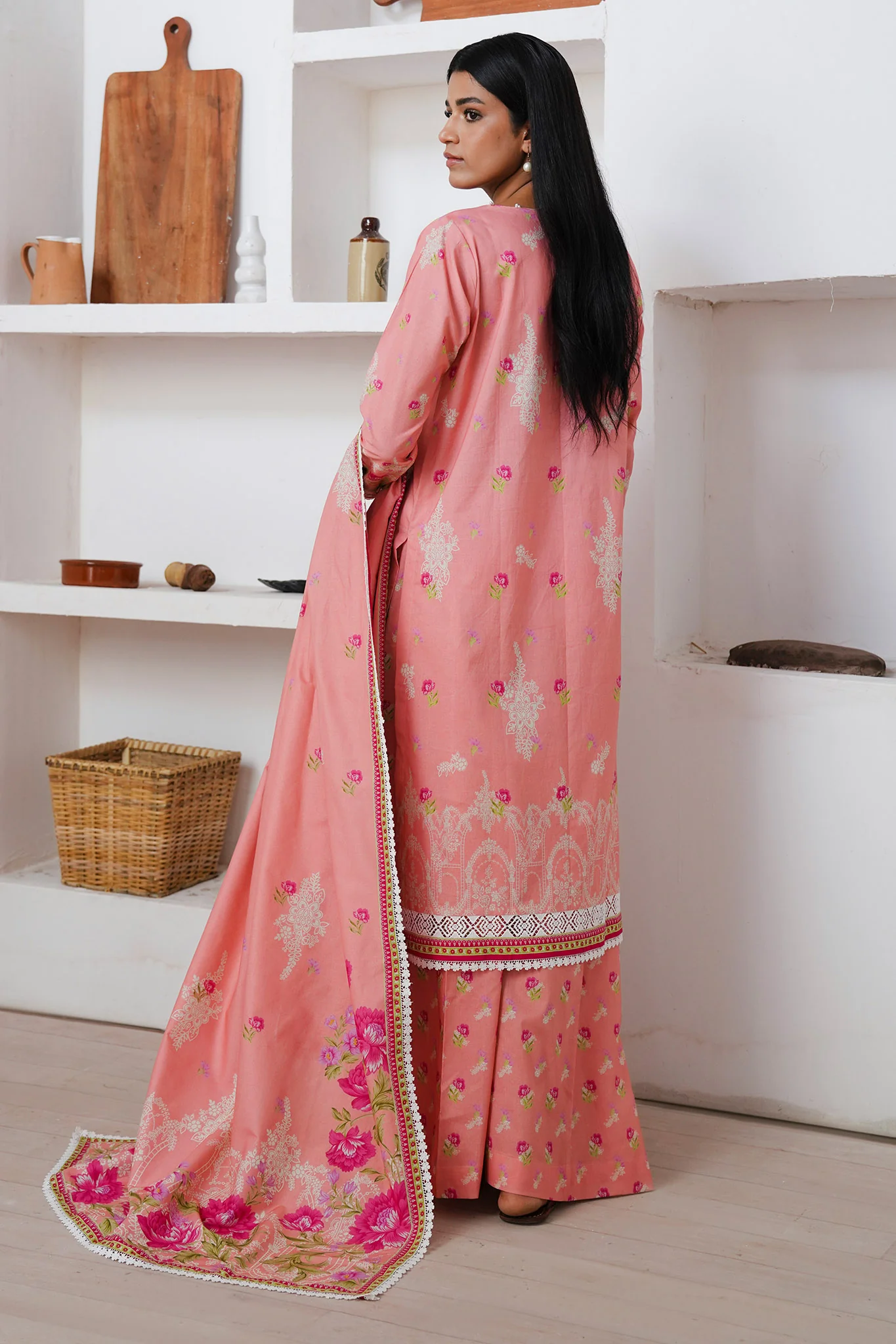 Zellbury Unstitched 3 Piece Digital Printed & Embroidered Cambric Suit-WU-059 - Image 4