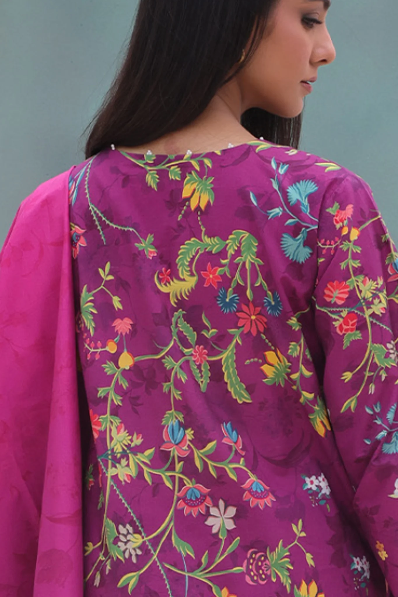 Zellbury Unstitched 3 Piece Digital Printed & Embroidered Cambric Suit-WU-060 - Image 2