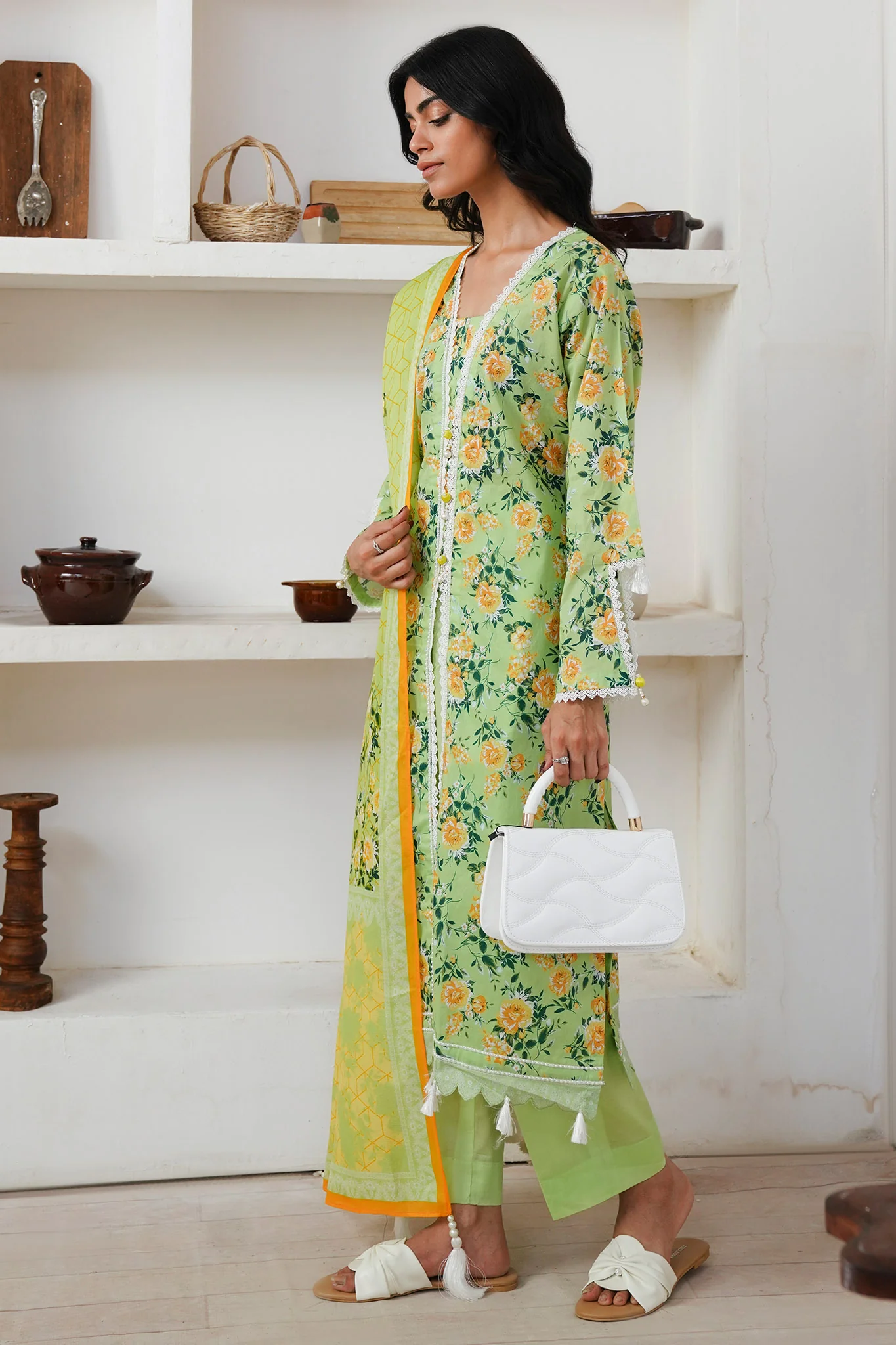Zellbury Unstitched 3 Piece Digital Printed & Embroidered Cambric Suit-WU-116 - Image 5