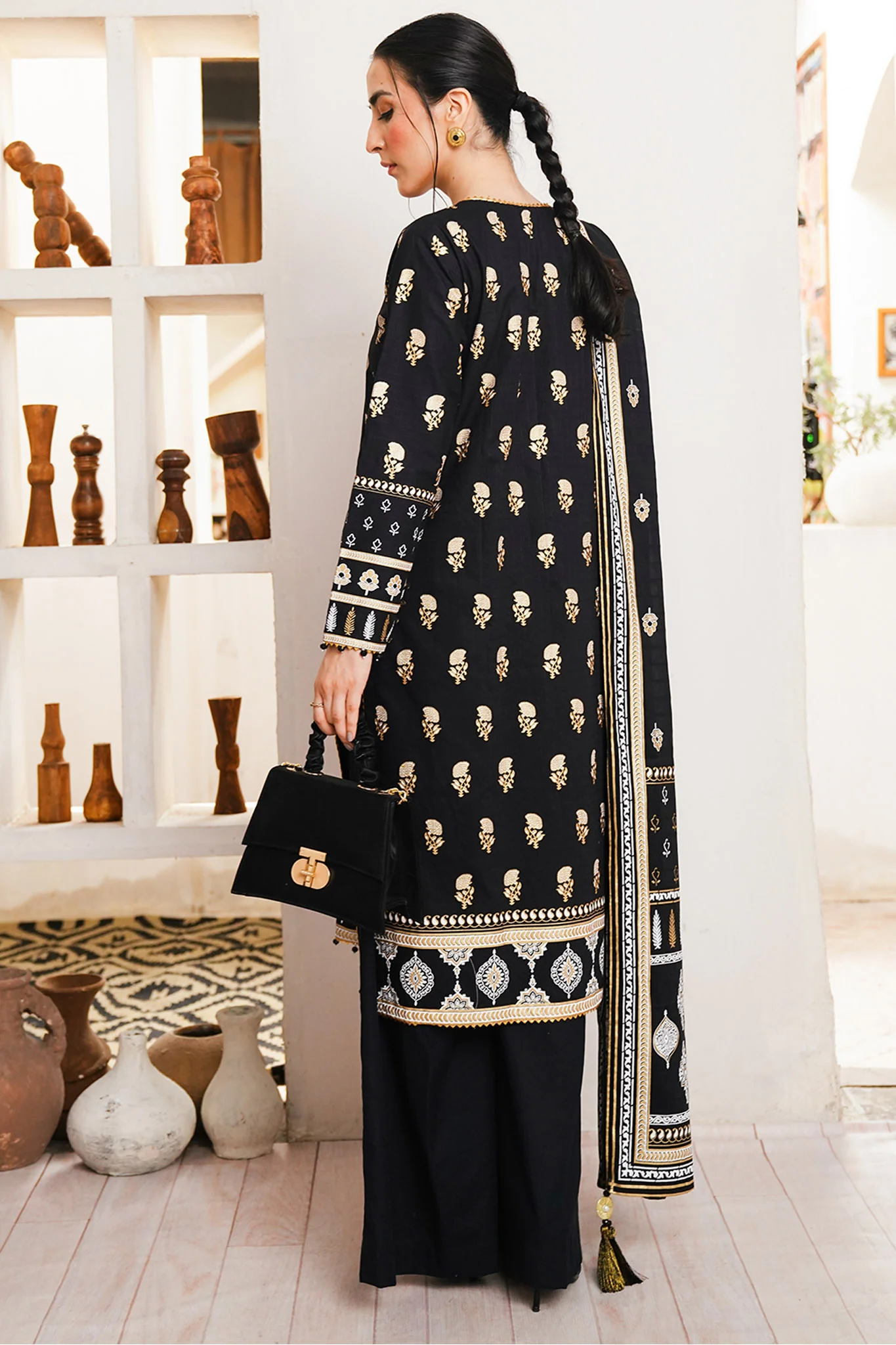 Zellbury Unstitched 3 Piece Digital Printed & Embroidered Cambric Suit-WU-134 - Image 5